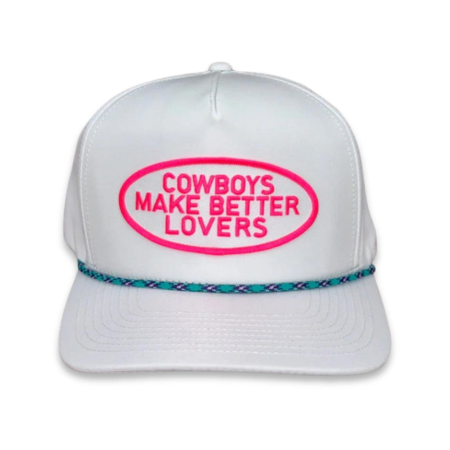 "PW Better Lovers" - White CA 5054 Purple and Turquoise Rope, Snapback Cap (WESA JAN 2024)