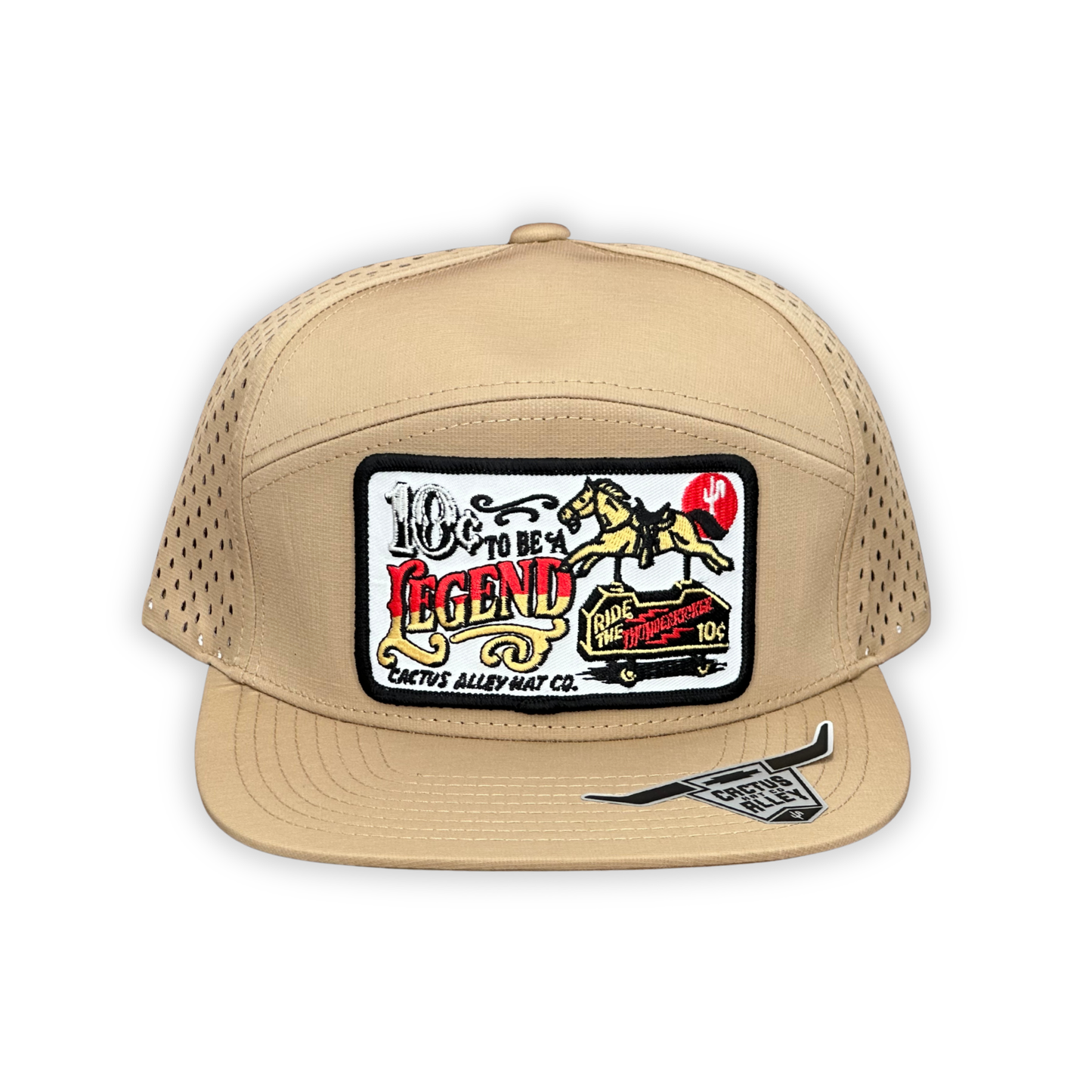 "10¢ Legend" - CA 7 Panel Khaki/Laser Holes, Snapback Cap