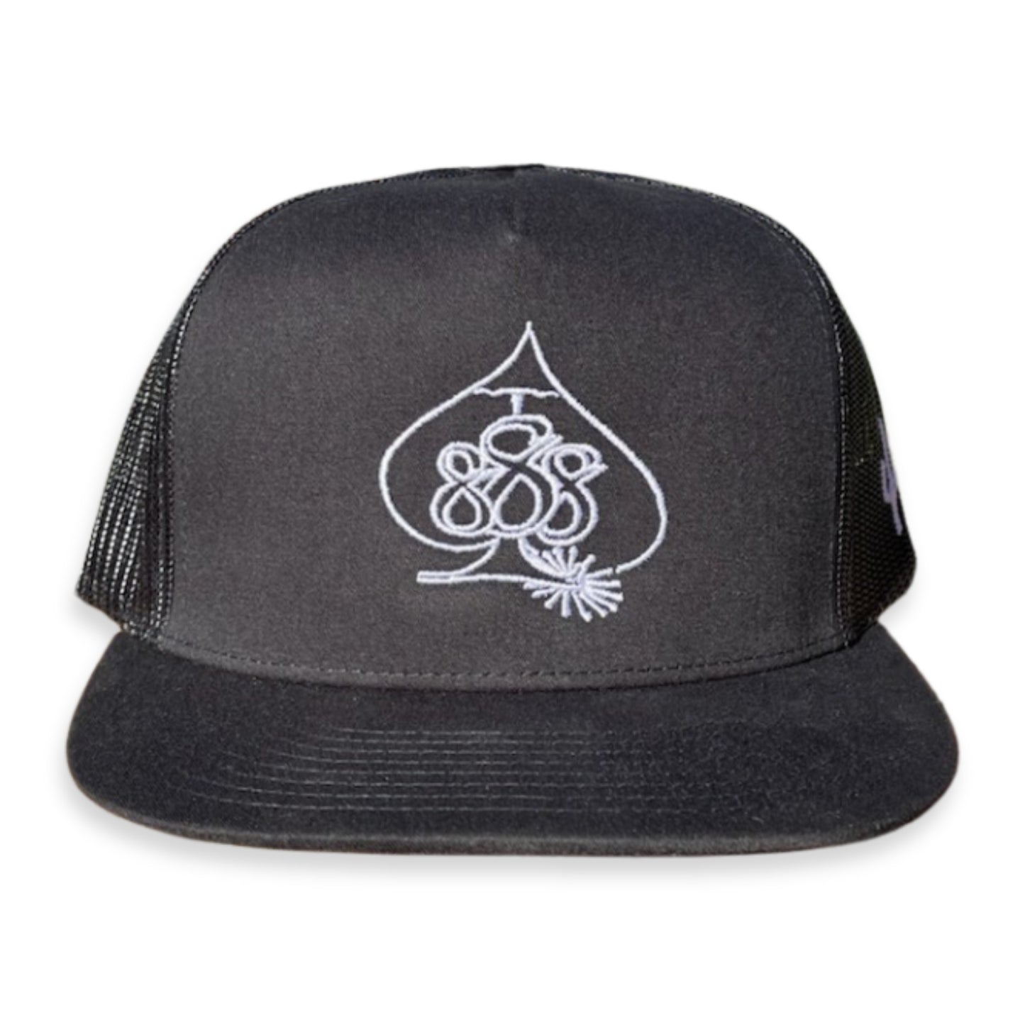 “888 Spade"- Black with White 888 Spade Snapback Cap (WESA JAN 2024)
