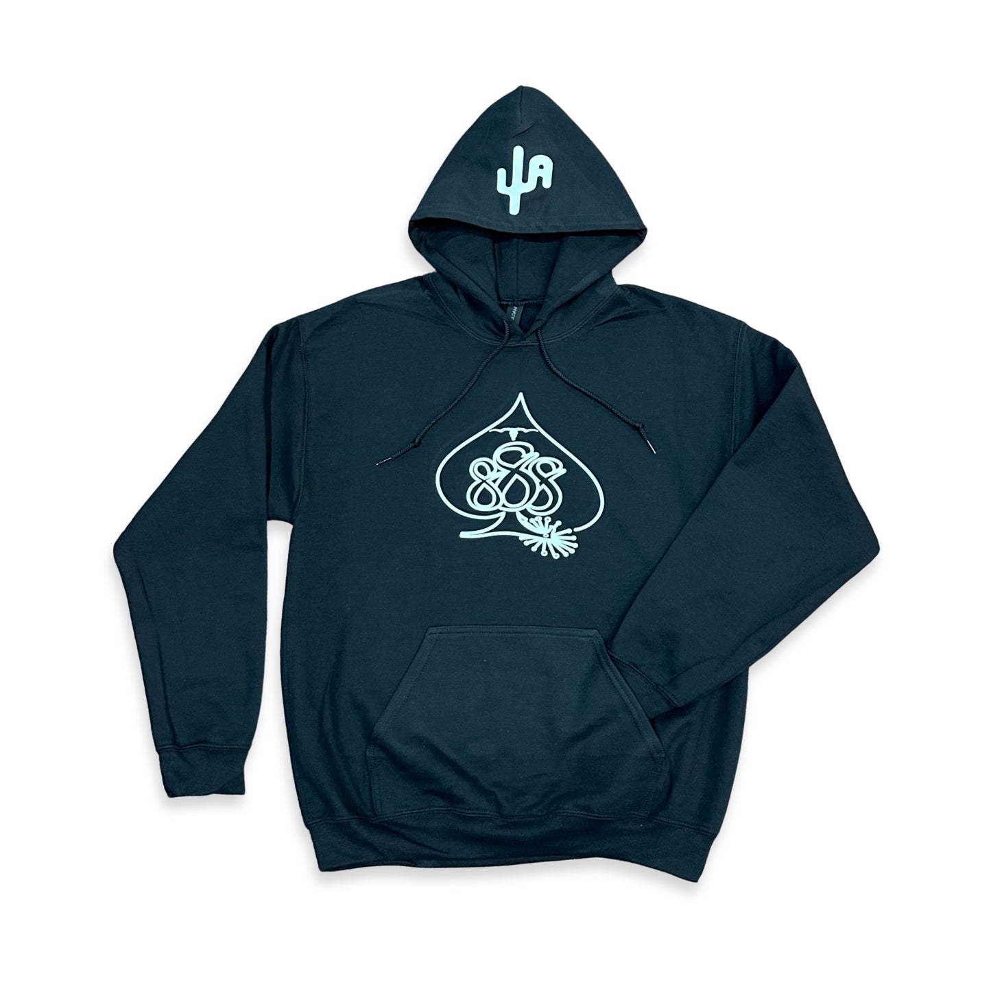 White "888 Spade" - Black Adult Hoodie (2025)