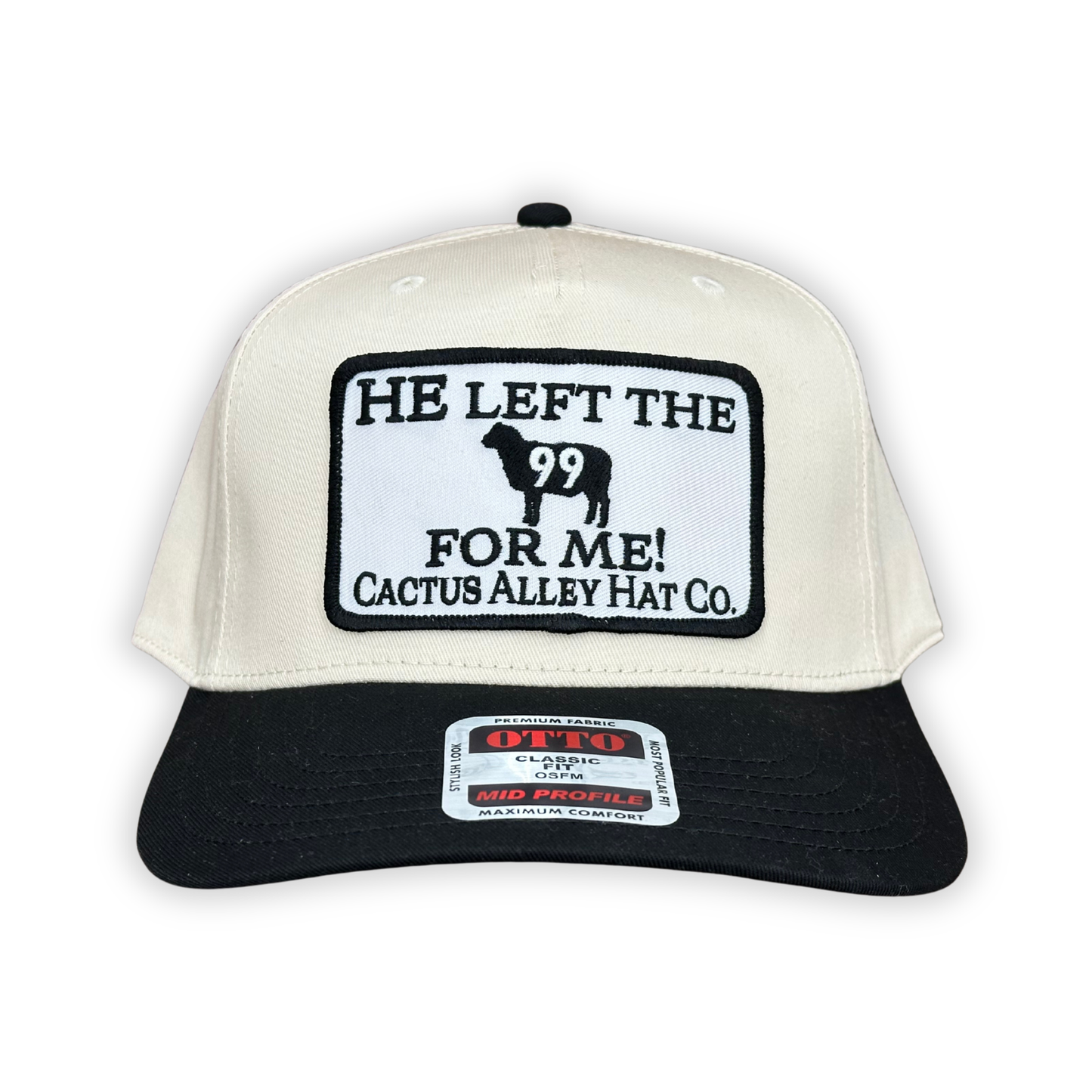"99" - OTTO Mid Profile Black Bill/ Tan, Snapback Cap