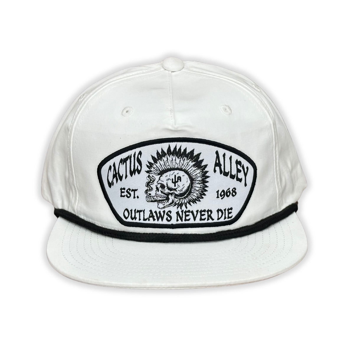 "Apache" - CA 256 White/ Black Rope, Snapback Cap