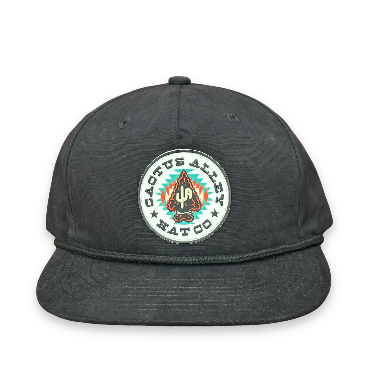 "Arrowhead"- CA 256 Black/ Black Rope, Snapback Cap (2025)