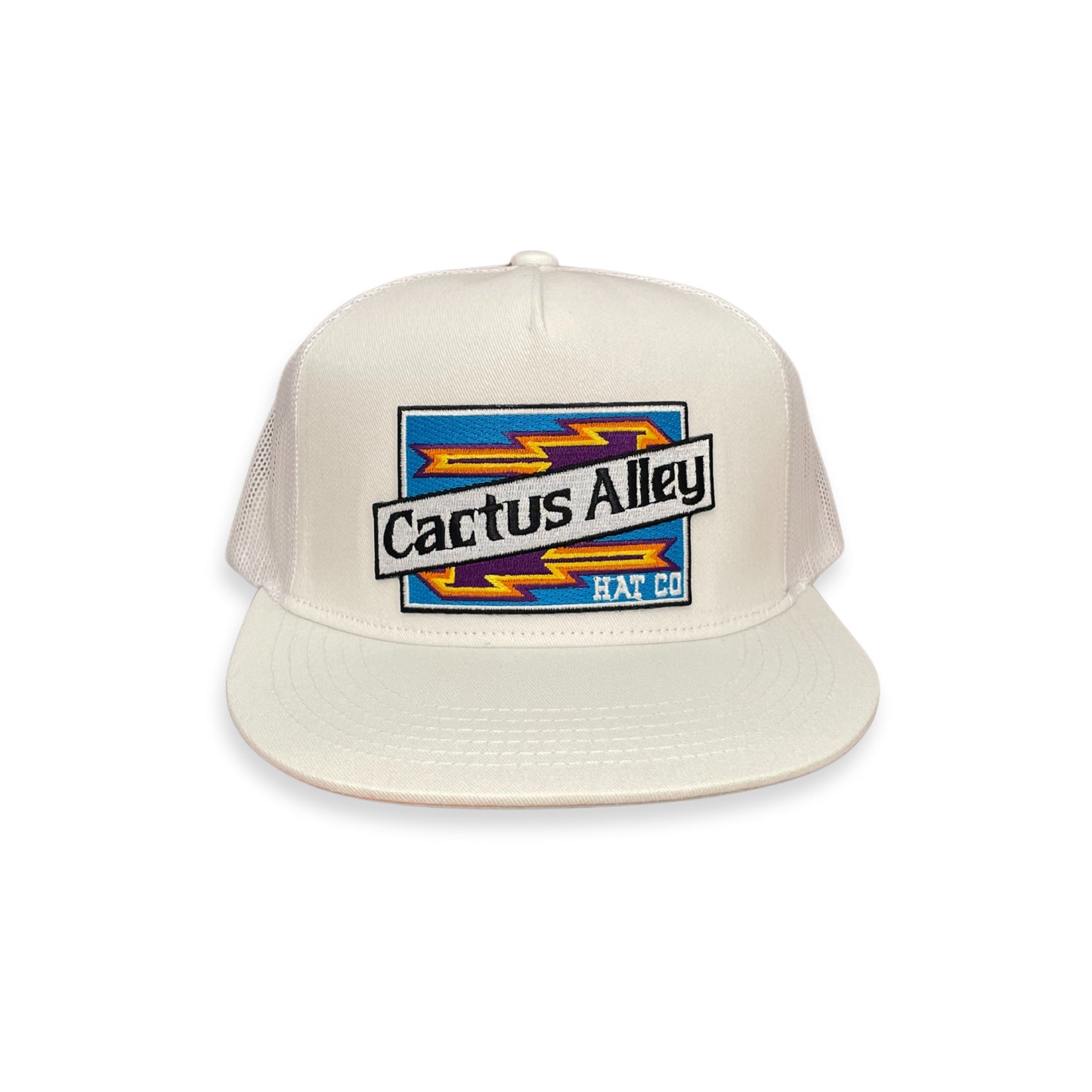 “Aztec”- 6006 White with White Mesh Snapback Cap (WESA JAN 2024)