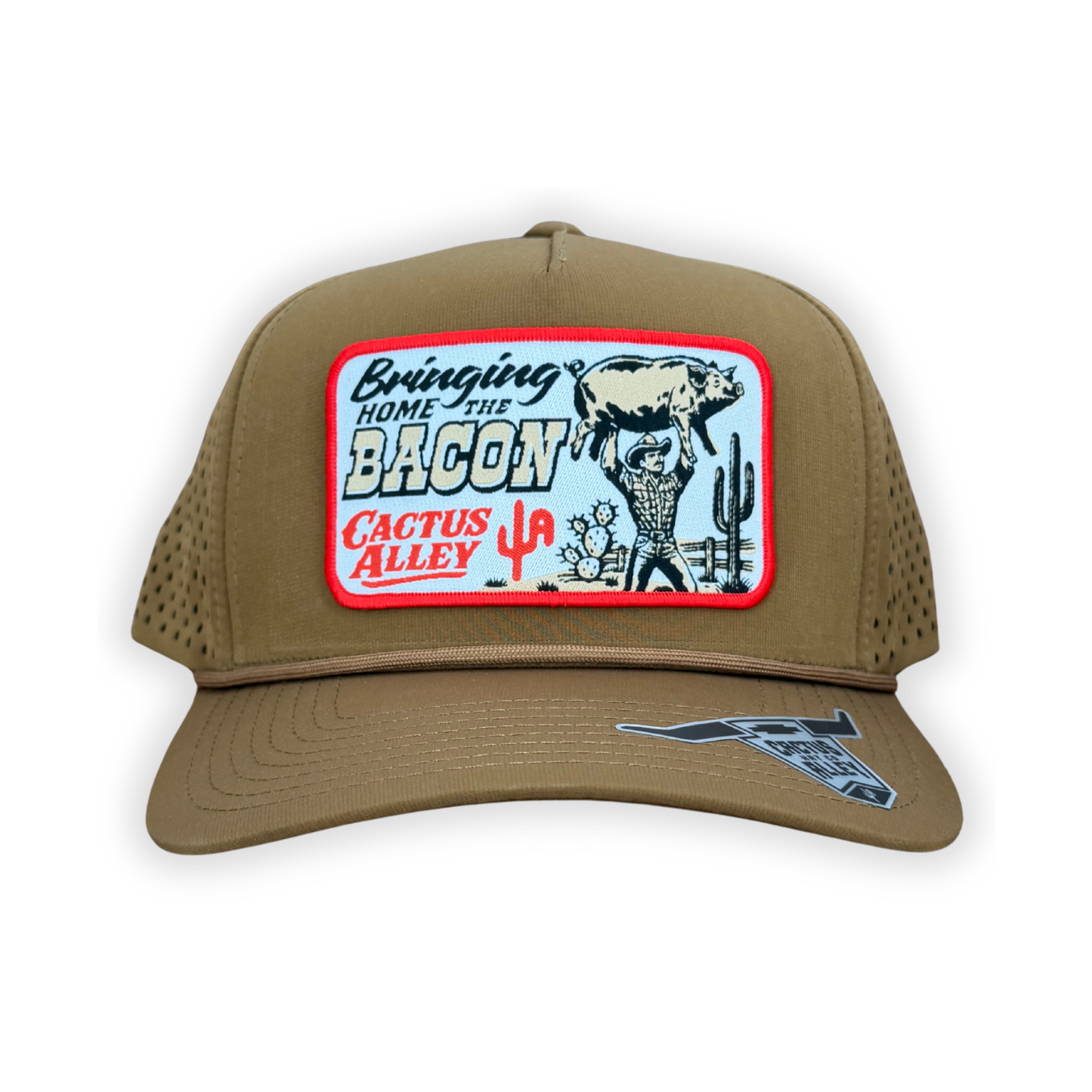 "Bacon" - CA Caramel Laser Holes/ Caramel Rope, Snapback Cap