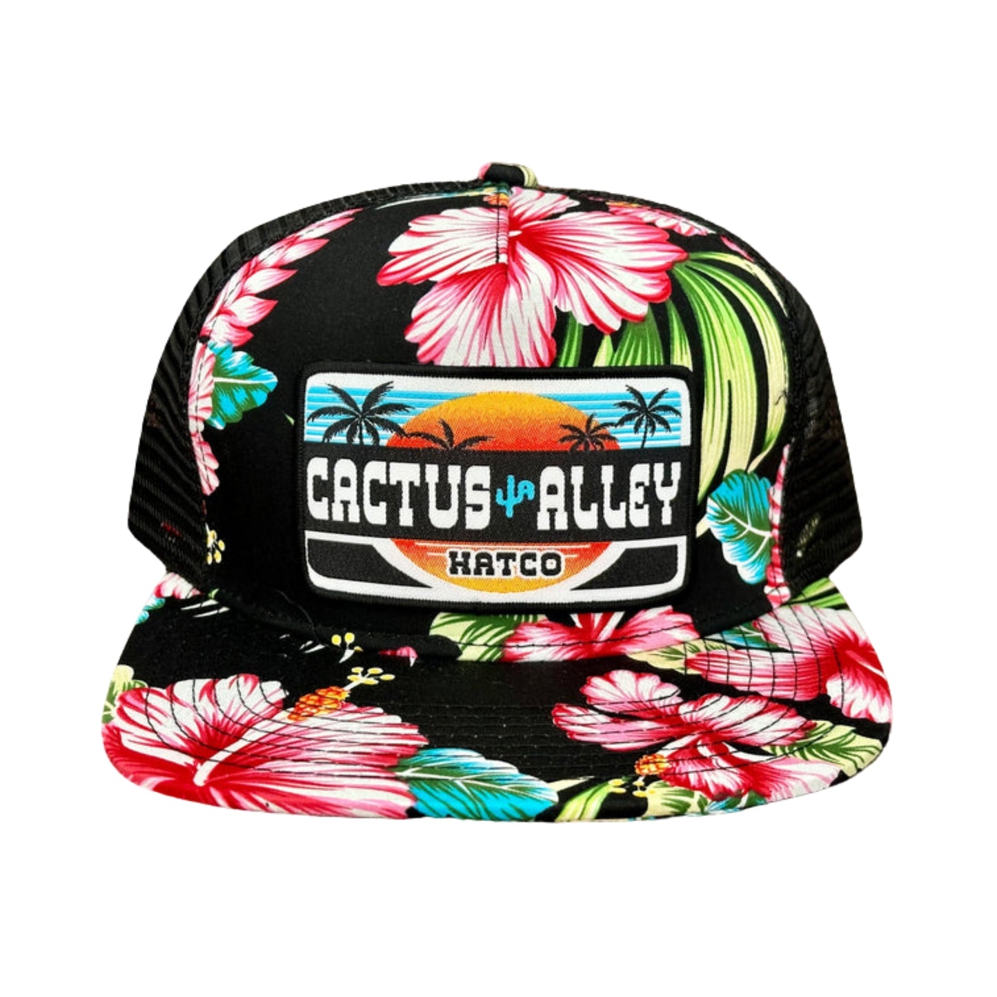 "Beach" - Black Floral/ Black Mesh, Snapback Cap (WESA JAN 2024)