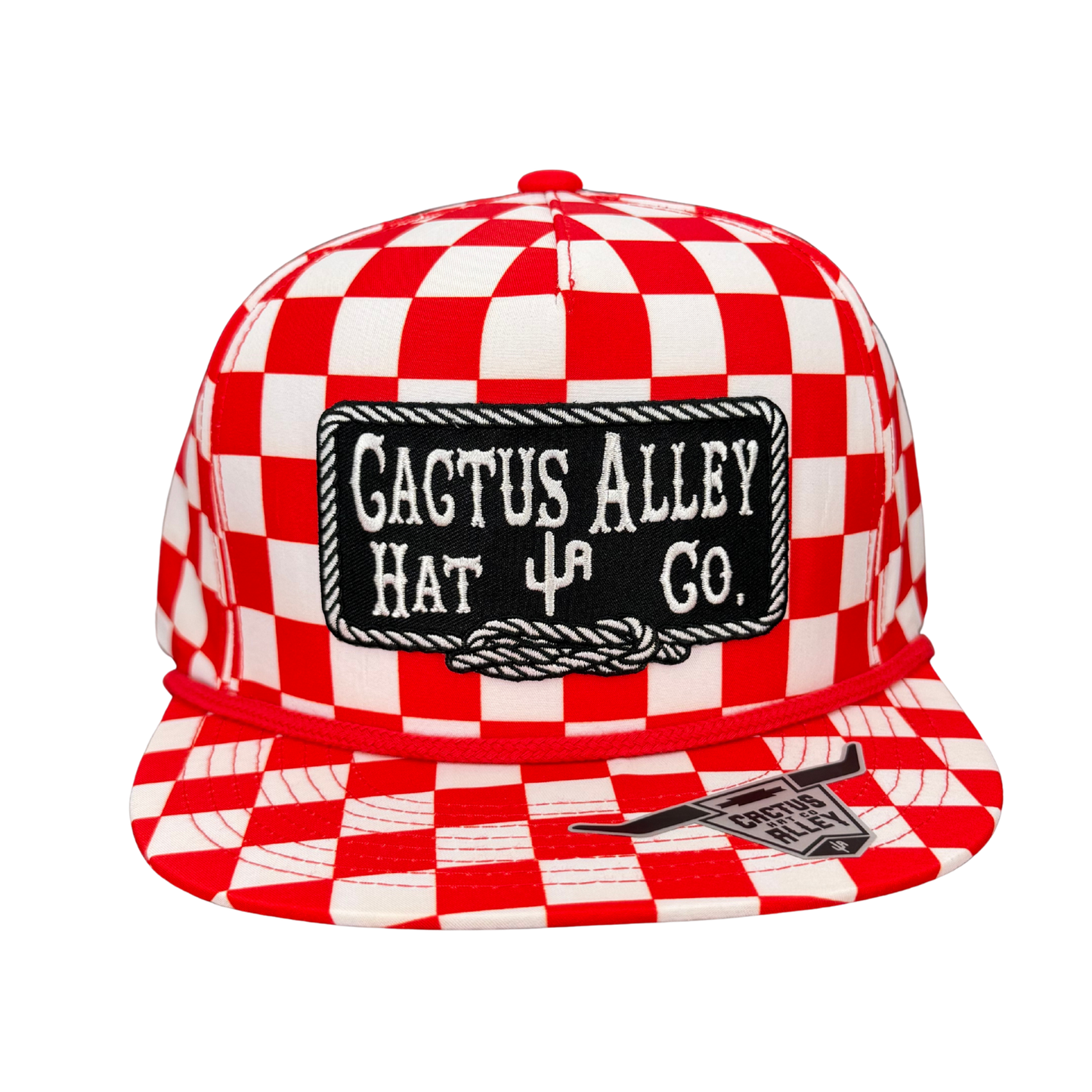 "Square Knot-BLK" - CA Red Finish Line, Snapback Cap