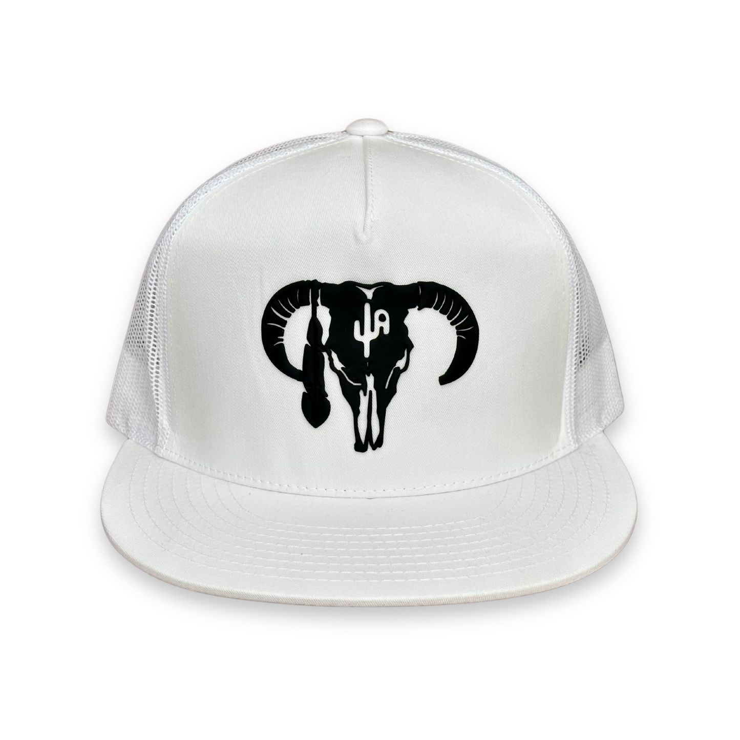 PVC "Hereford Skull" BLK - CA 6006 White/White Mesh, Snapback Cap (2025)