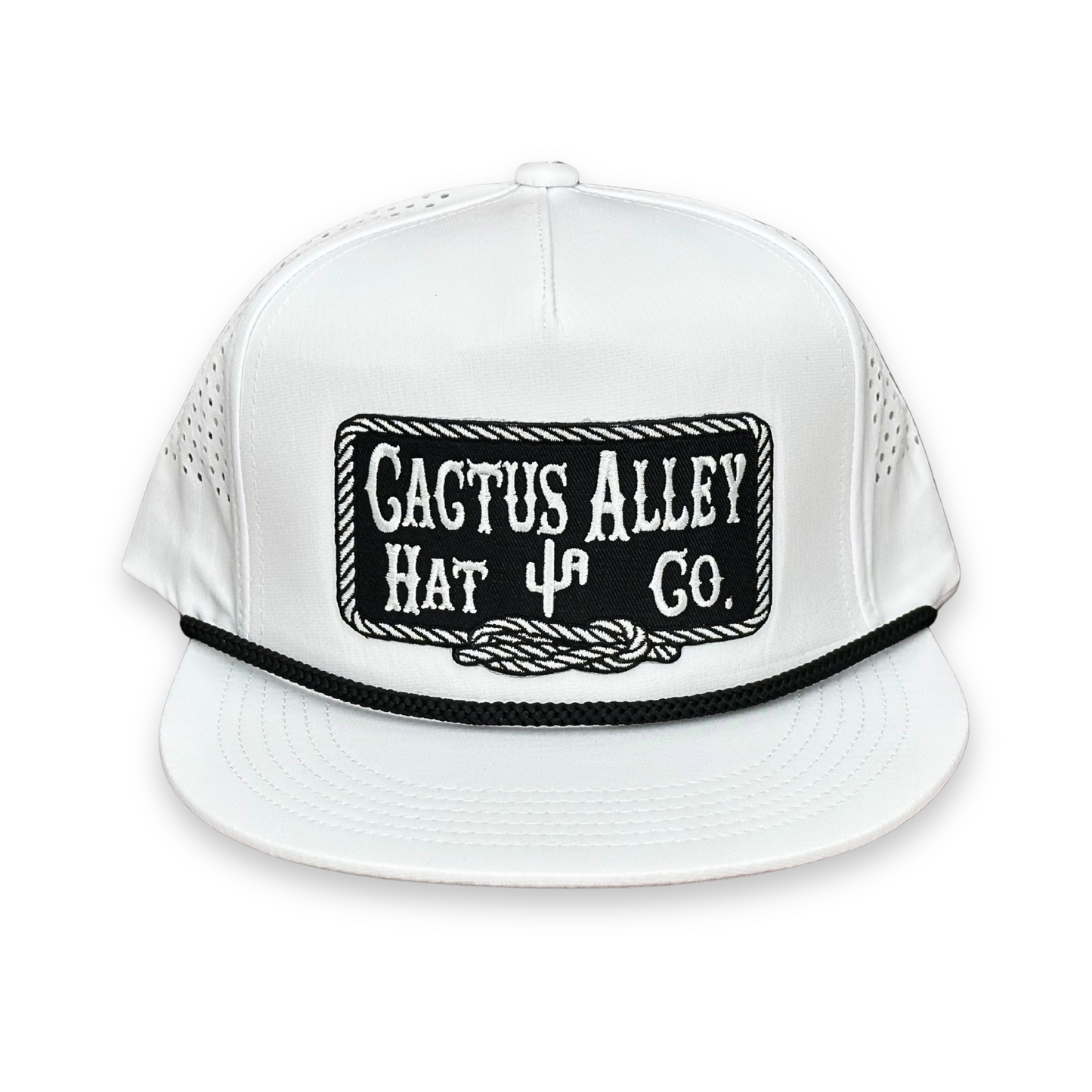 "Square Knot-BLK" - CA White Laser Holes/ Black Rope, Snapback Cap (2025)