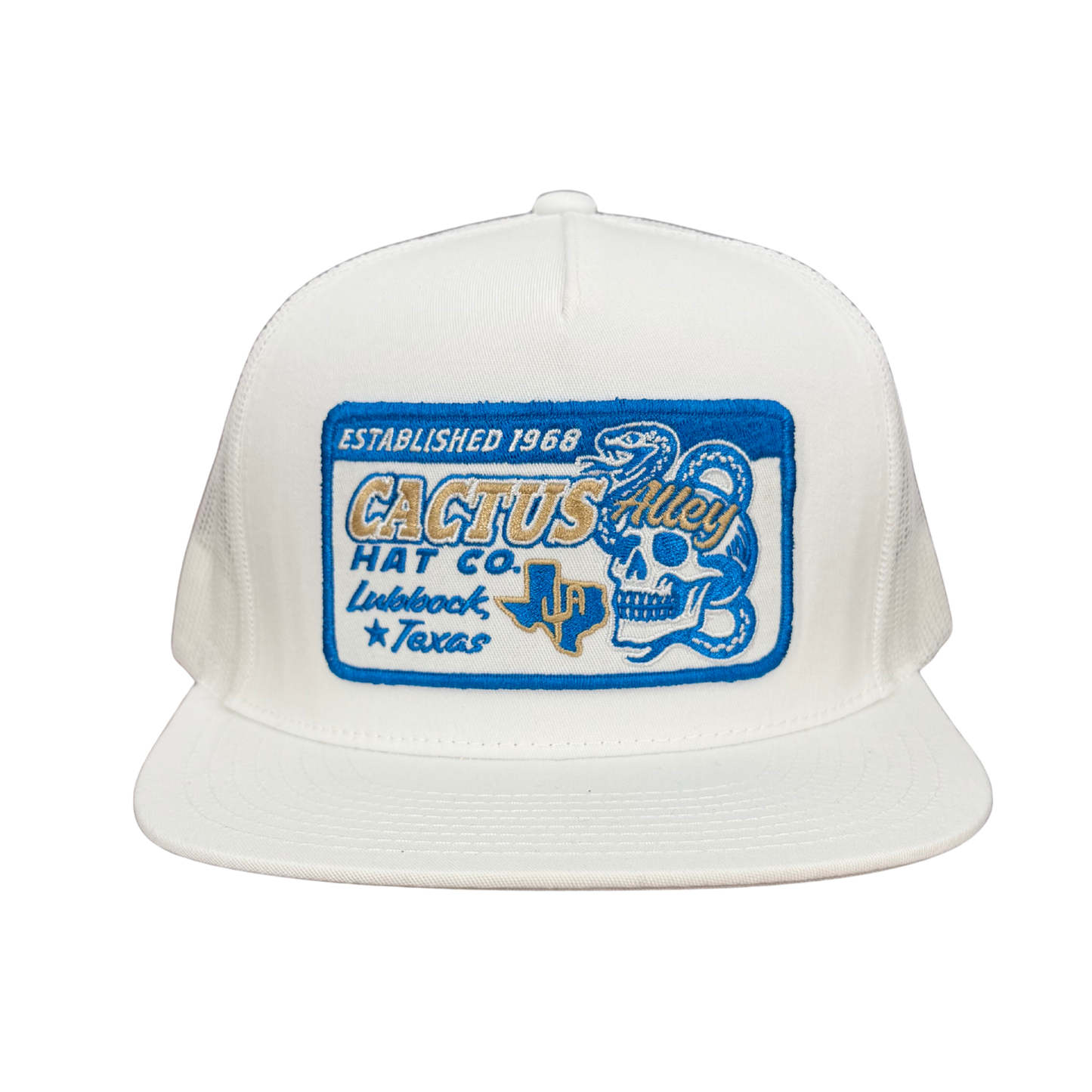"Blue Light Special" - 6006 White/ White Mesh, Snapback Cap