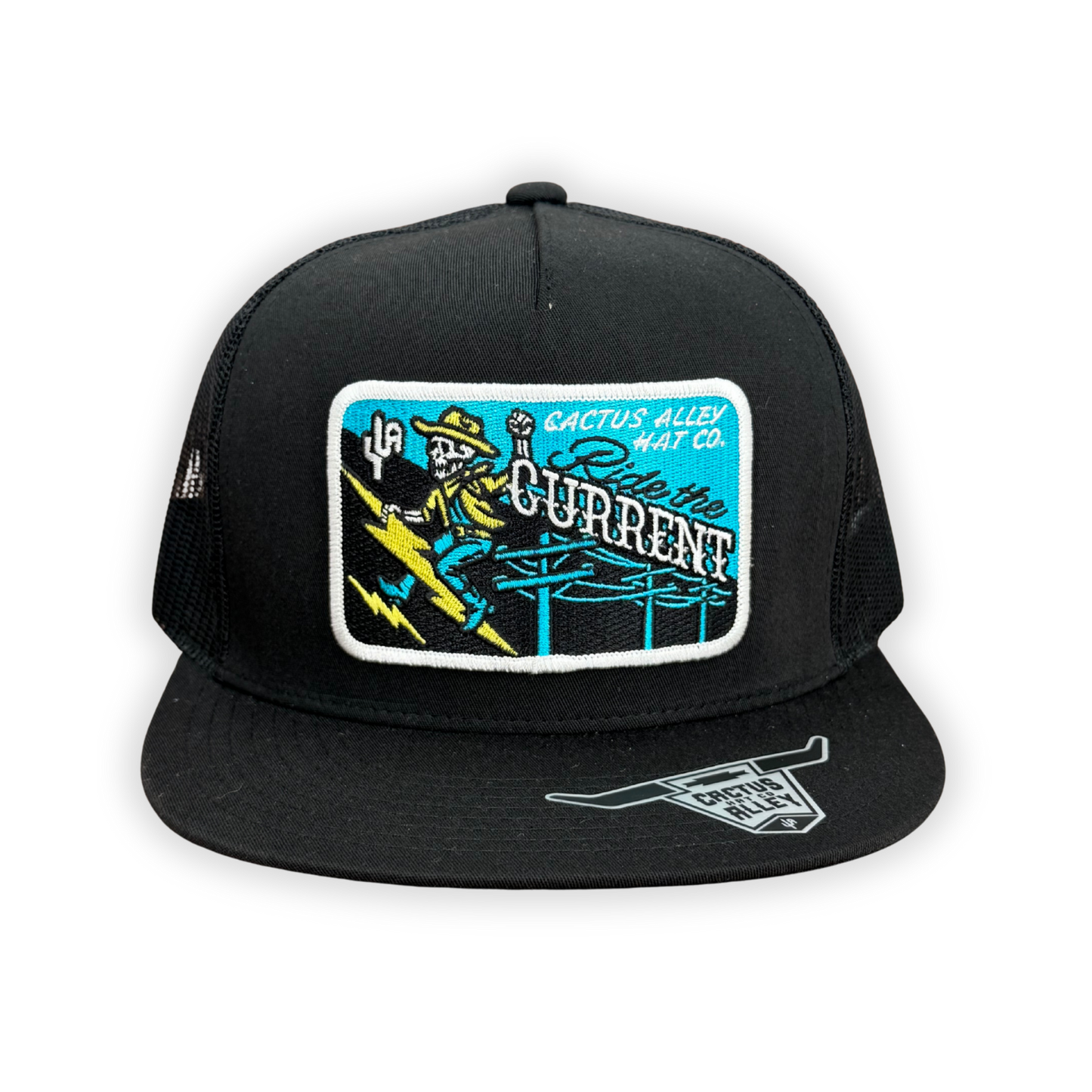 "Bolt" - 6006 Black/ Black Mesh, Snapback Cap