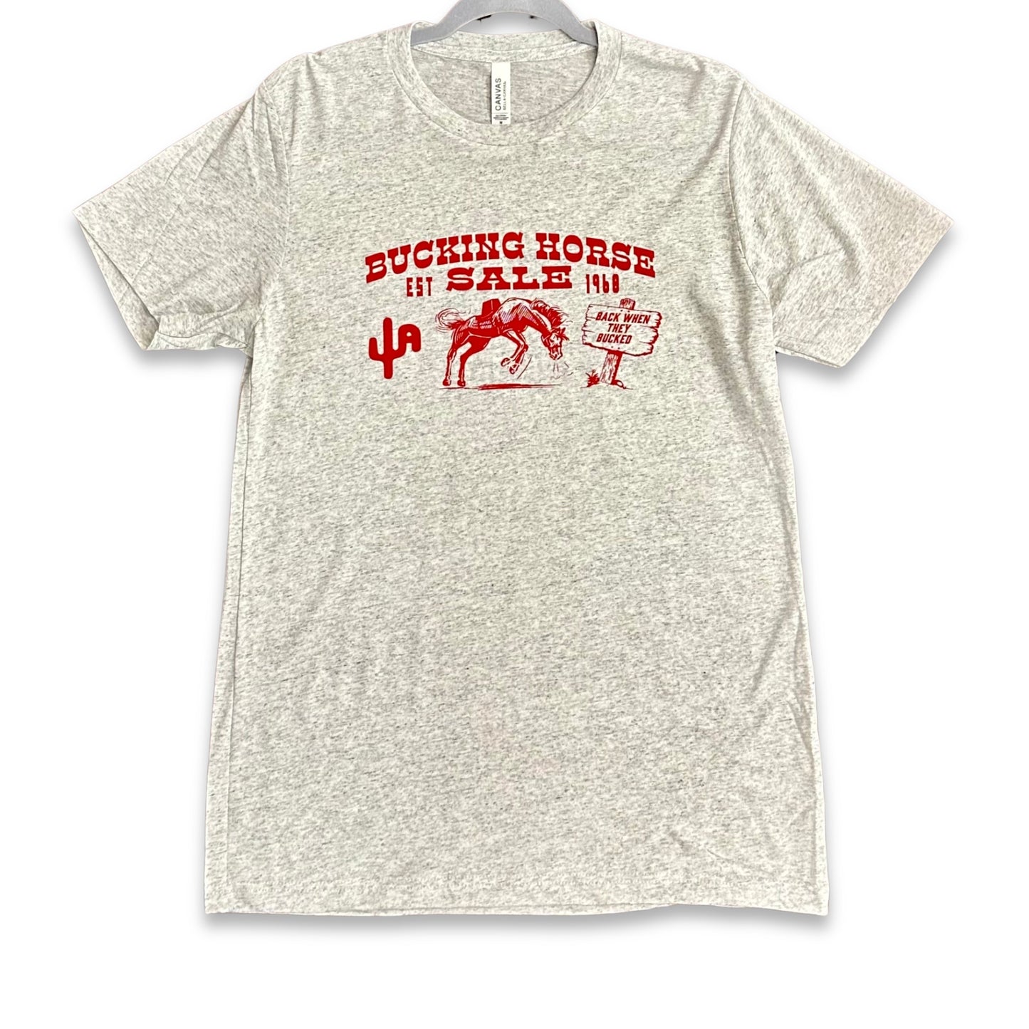 "Bucking Horse" - White Fleck Adult Tee (2024)