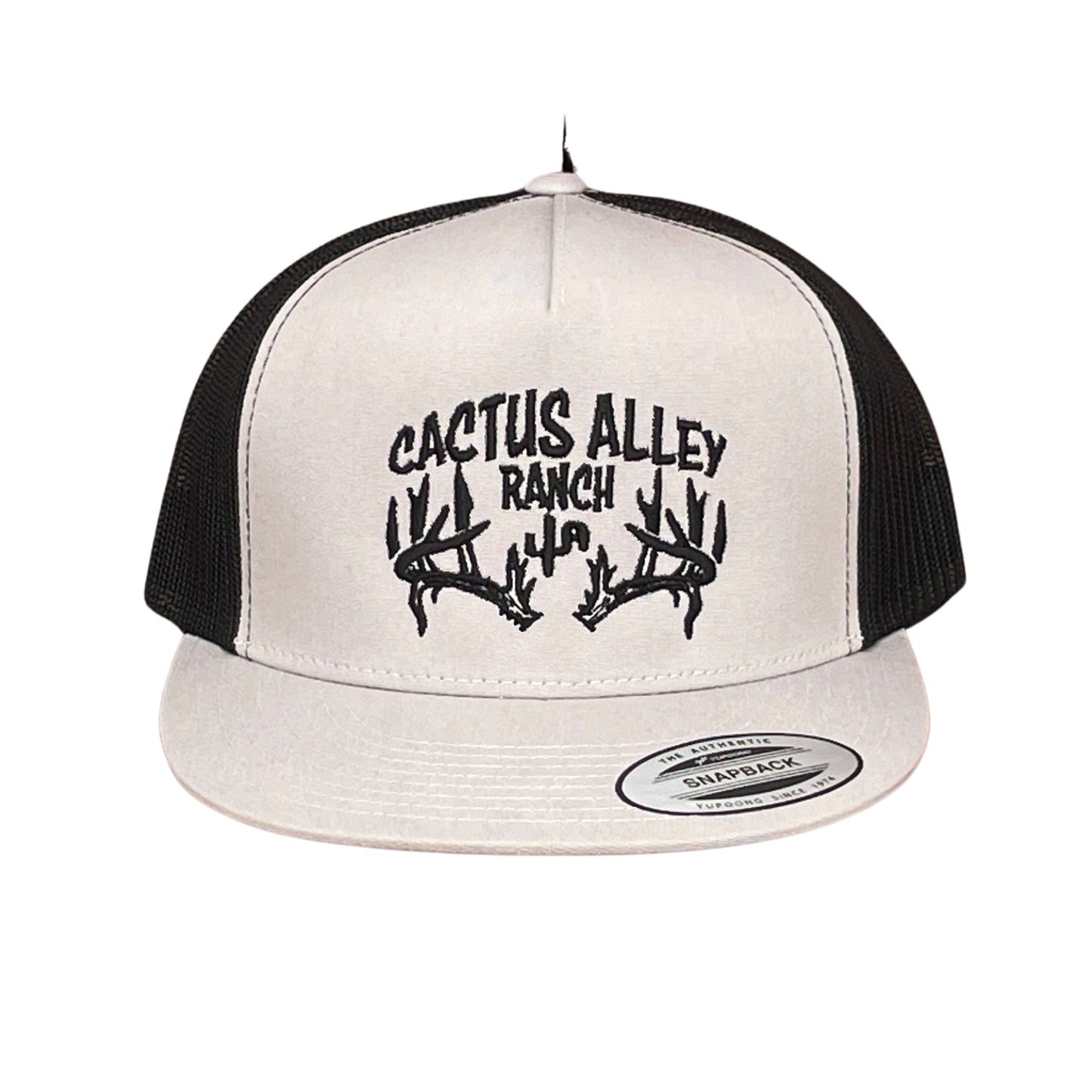 "Cactus Alley Ranch in Black"- Silver Front with Black Mesh Snapback Cap