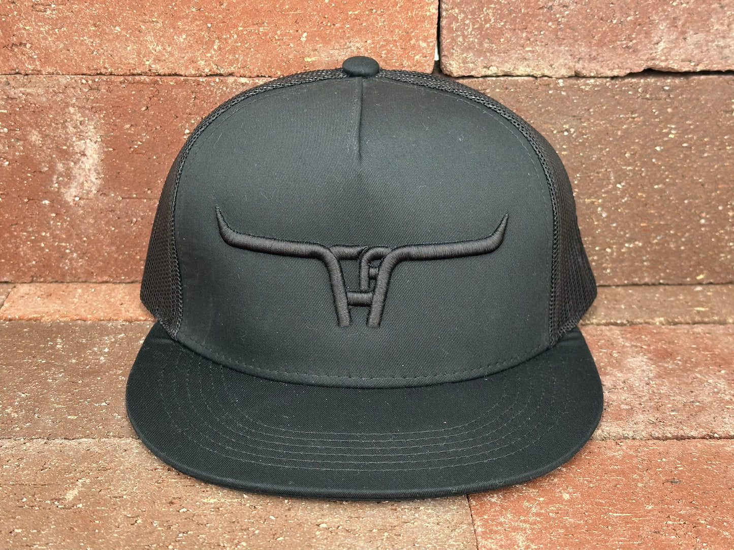 "CA Longhorn" Black Puff - 6006 Black/ Black Mesh, Snapback Cap (2025)