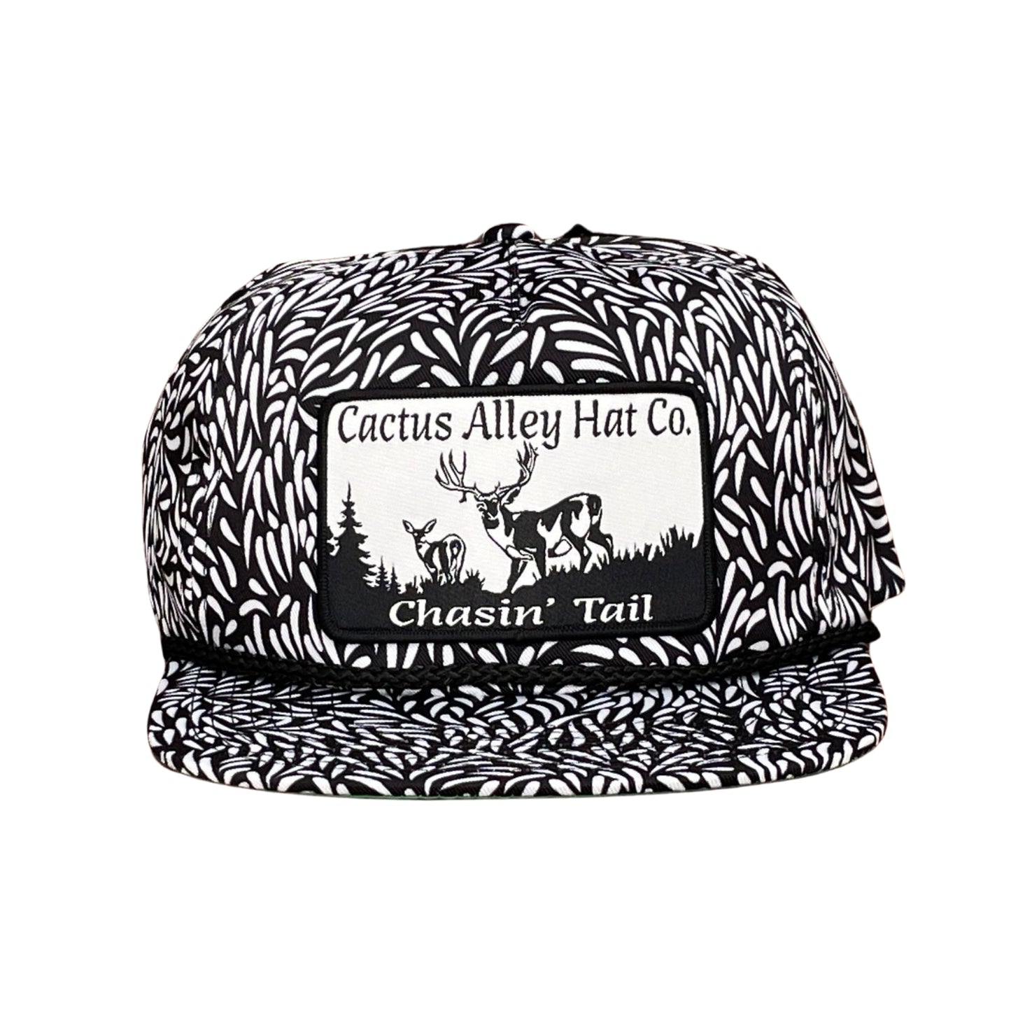 "Chasin' Tail"- CA Black/White Leaf, Snapback Cap (WESA JAN 2024)