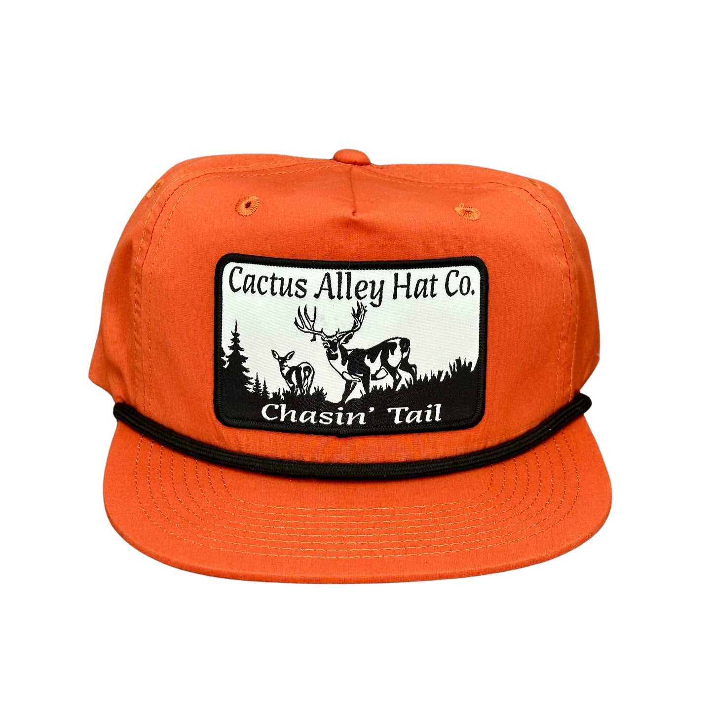 "Chasin' Tail" - CA256 Dark Orange/ Black Rope, Snapback Cap (2024)