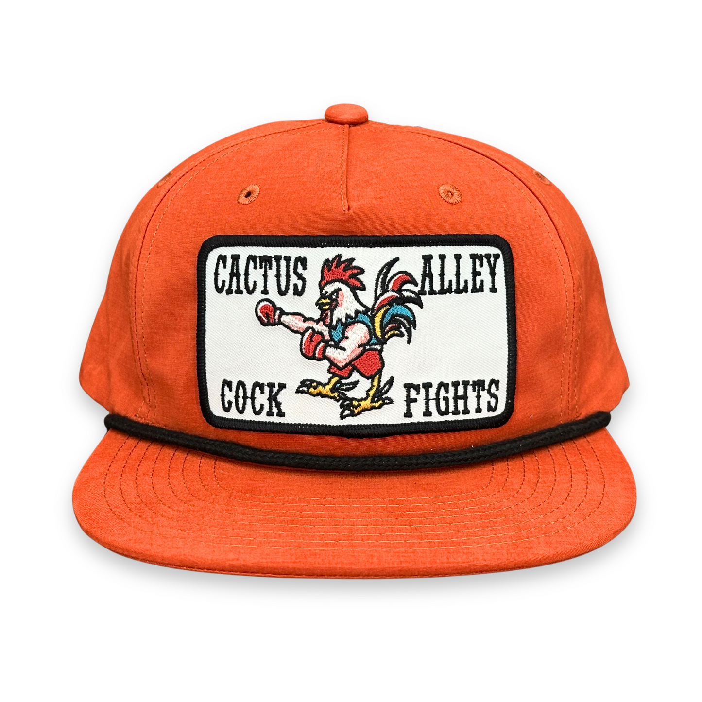"Cock Fights"- CA 256 Dark Orange/ Black Rope, Snapback Cap (2025)