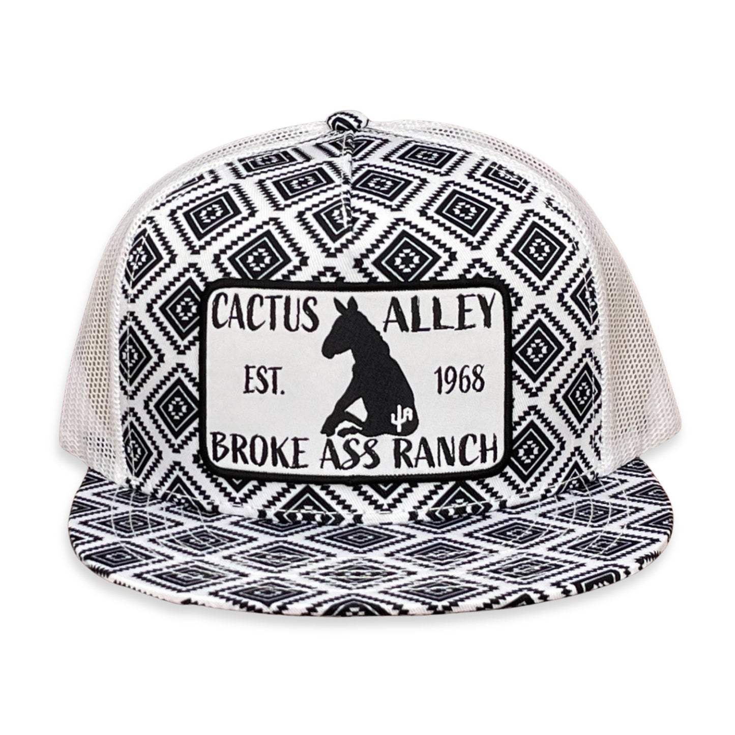 "Donkey" - CA Black/White Aztec, Snapback Cap (WESA JAN 2024)