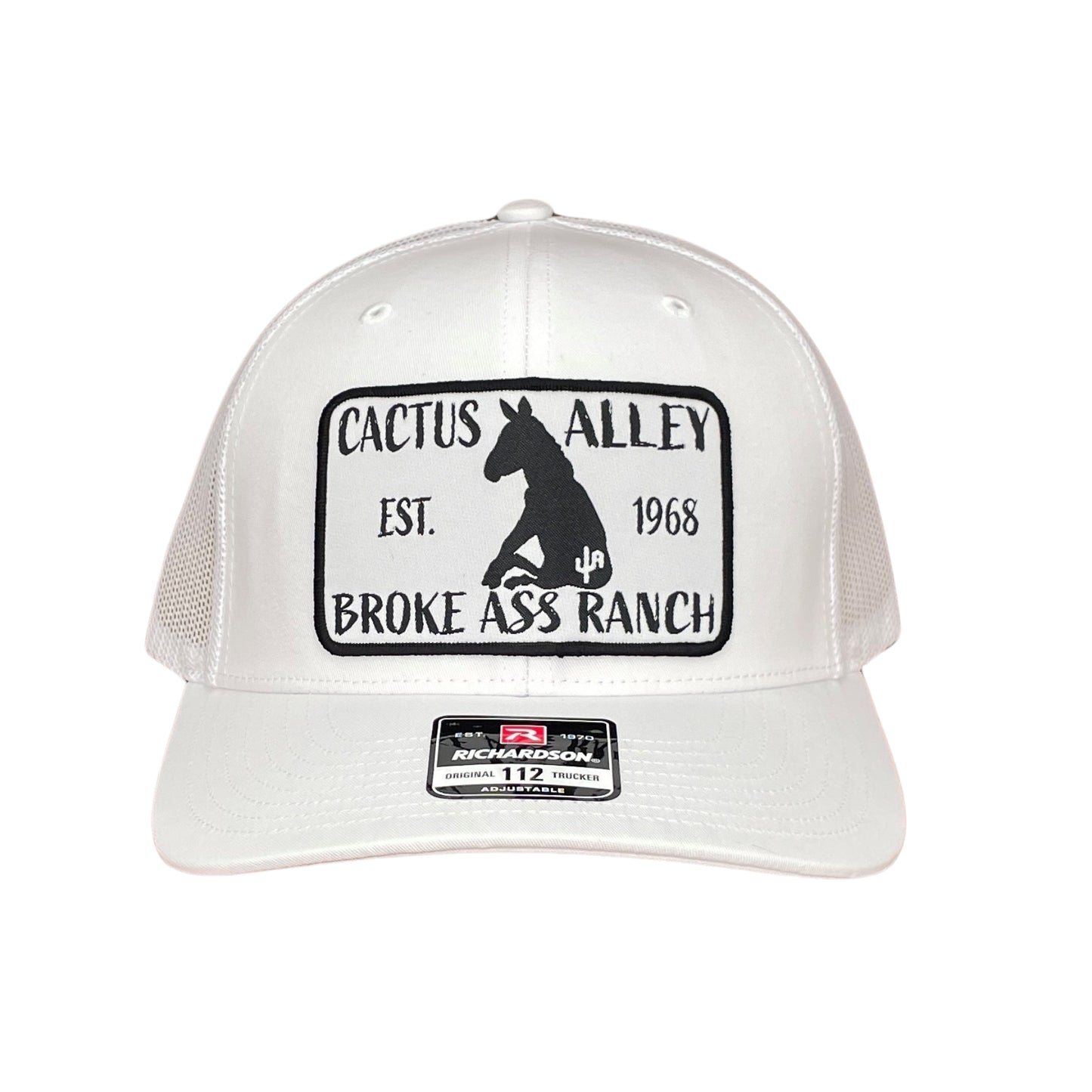 "Donkey" - Richardson 112 White/White Mesh, Snapback Cap (WESA JAN 2024)