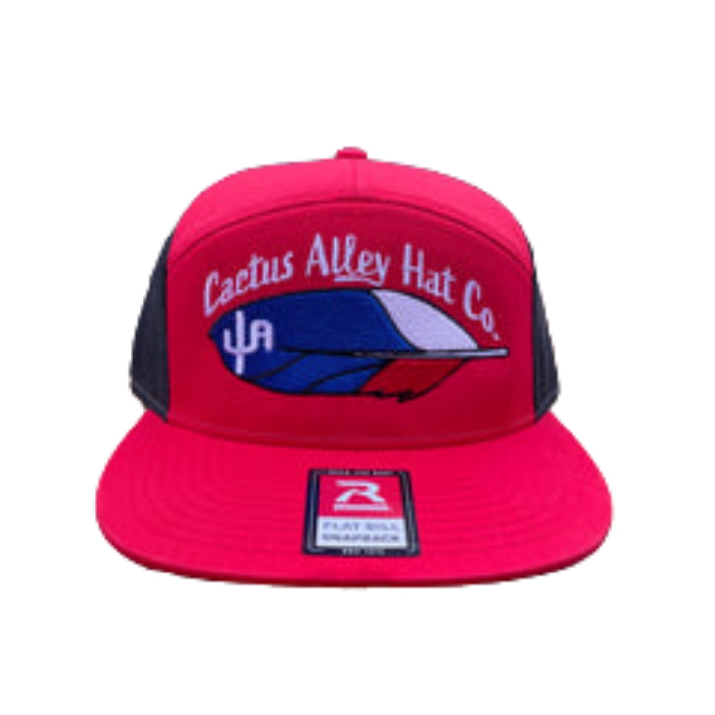 "Feather" - Richardson 168 Red/Black Mesh, Snapback Cap (WESA JAN 2024)