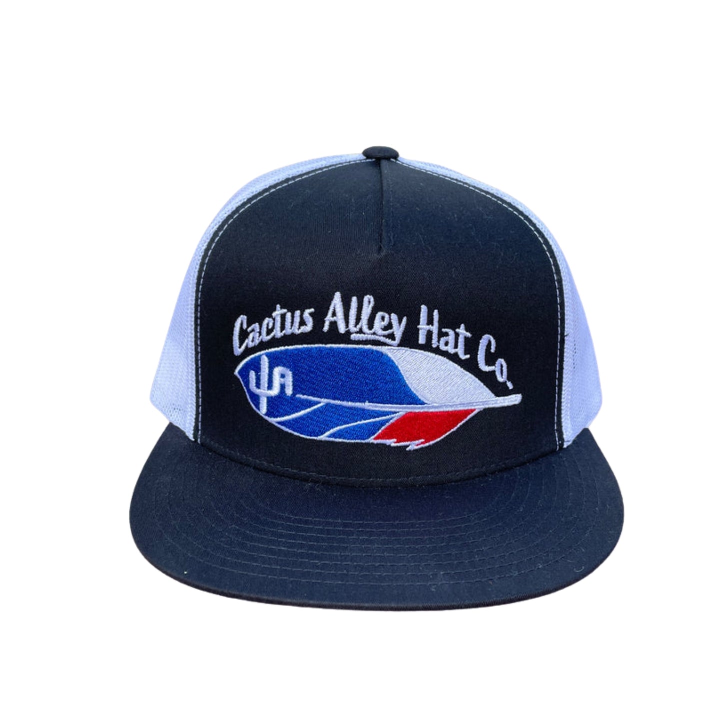 "Feather" - CA6006 Black/White Mesh Trucker, Snapback (WESA JAN 2024)