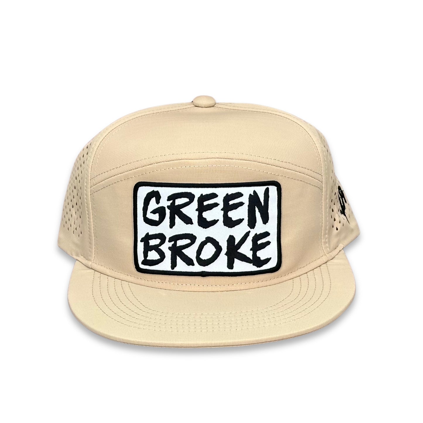 "Green Broke" - Zapped Khaki 7 Panel/Laser Holes, Snapback Cap (2025)