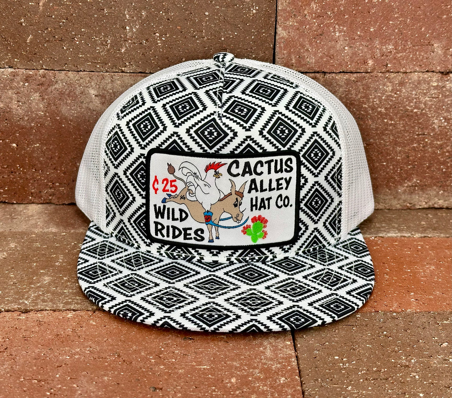 "Wild Rides" - CA Black/White Aztec, Snapback Cap (2024)