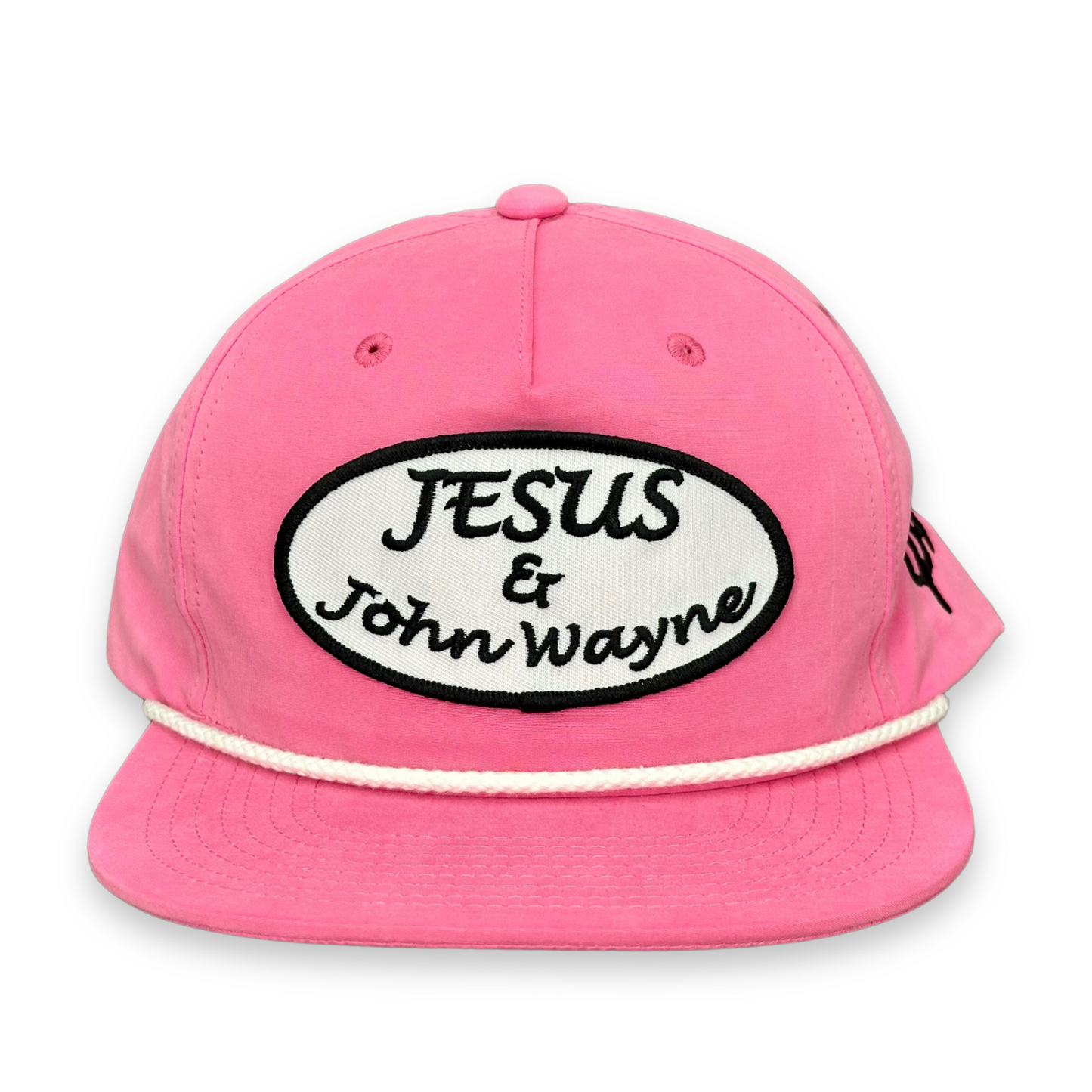 "Jesus & John Wayne"- CA 256 Pink/ White Rope, Snapback Cap (2025)