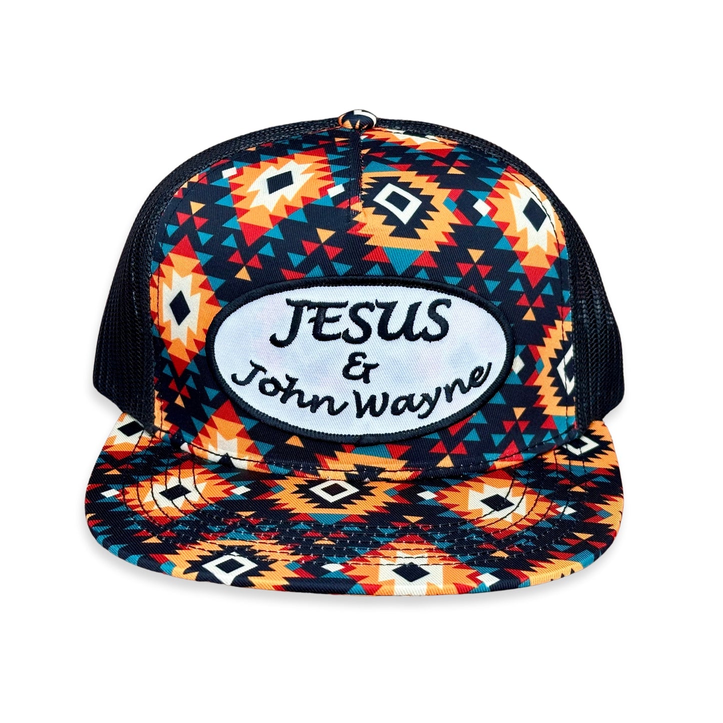 "Jesus & John Wayne" - CA Sunburst Aztec, Snapback Cap (2024)