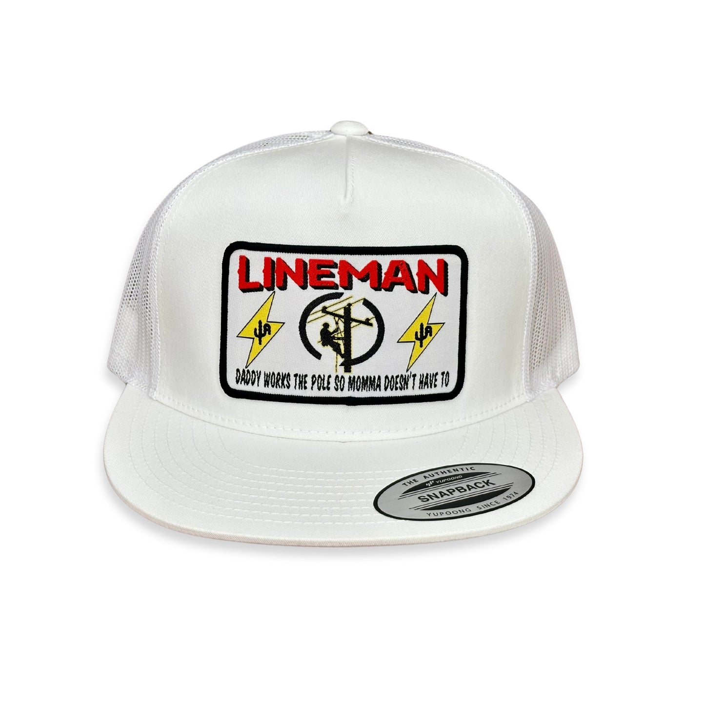"Lineman" - 6006 White/ White Mesh, Snapback Cap (2024)