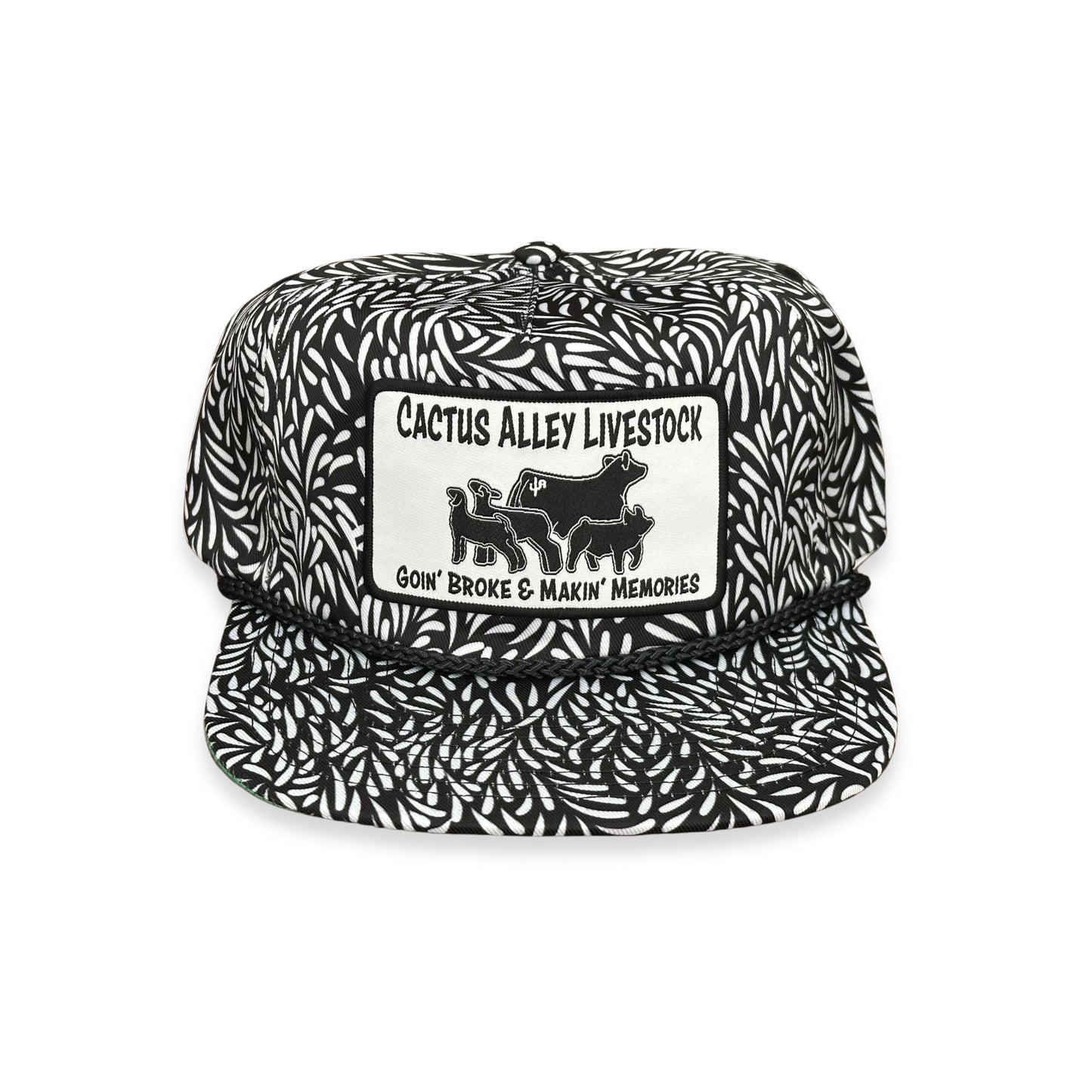 "Livestock"- CA Black/White Leaf, Snapback Cap (2025)