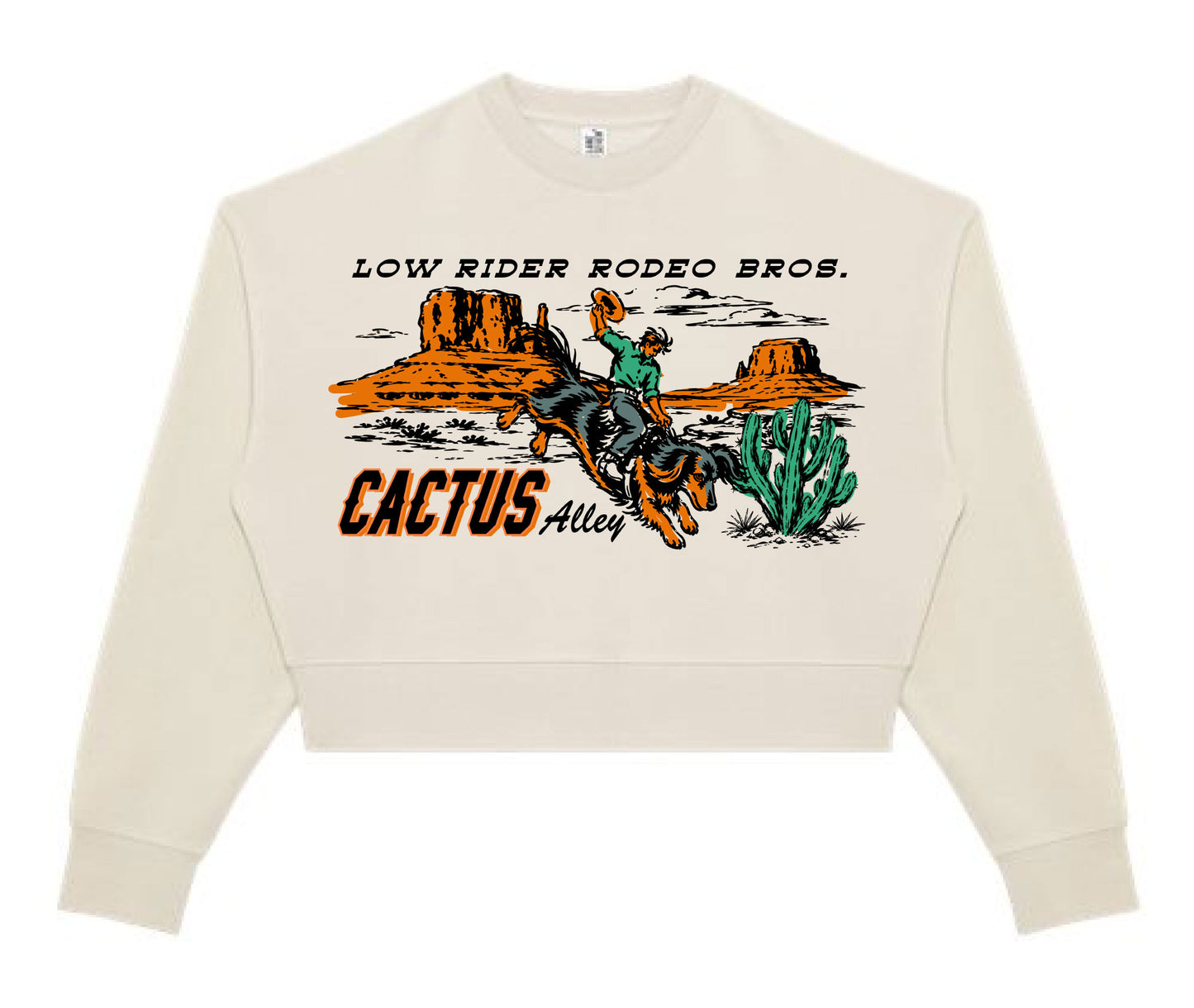 "Low Rider" - Bone Women's Adult Cropped Crewneck
