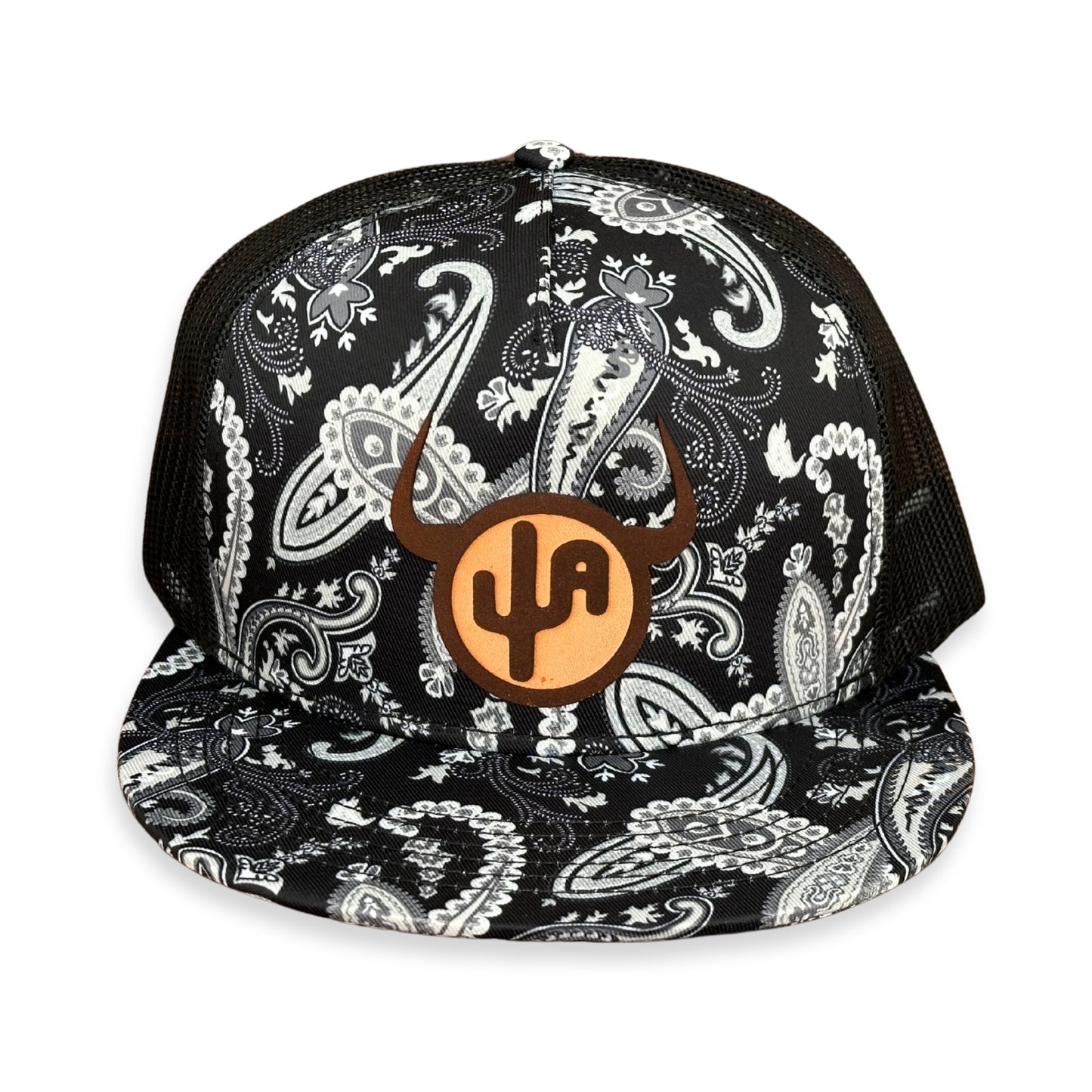 "Moo Cactus" - Black Paisley with Black Mesh Snapback Cap (WESA JAN 2024)