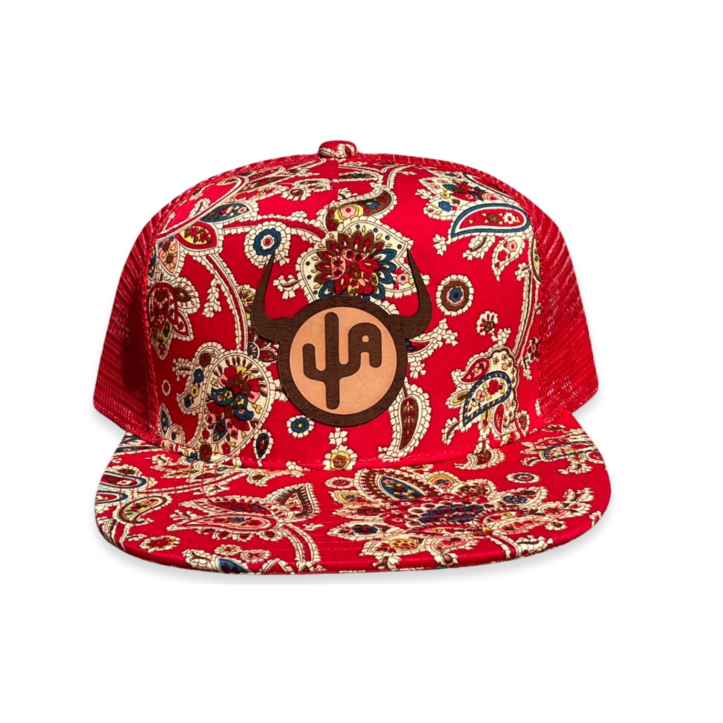 "Moo Cactus" - Red Paisley Snapback with Red Mesh Cap (WESA JAN 2024)