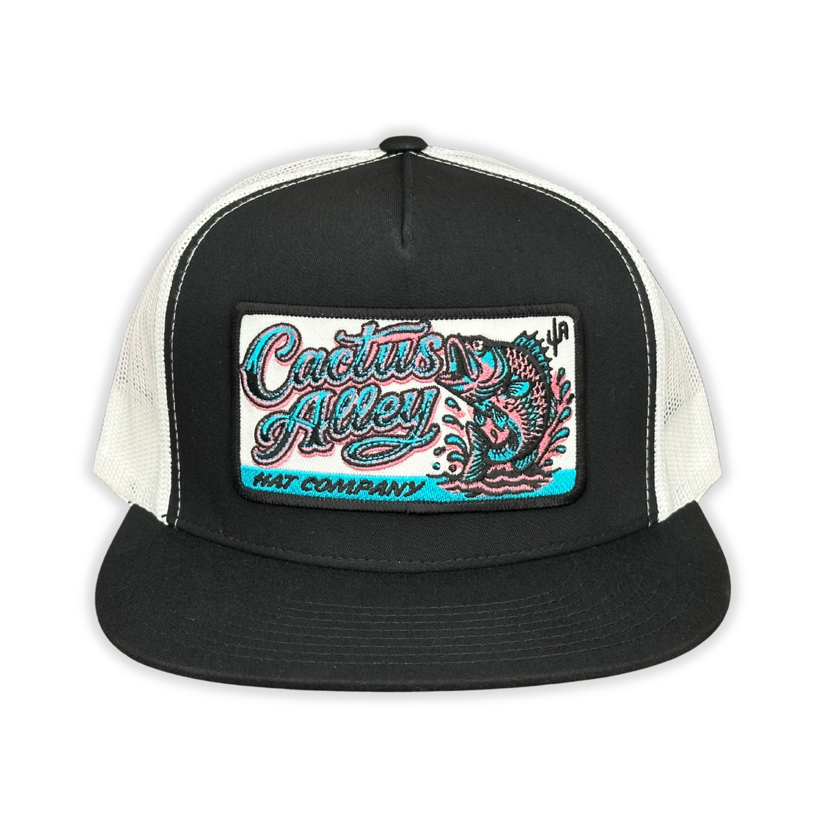 "Neon Catch" - CA 6006 Black/ White Mesh, Snapback Cap
