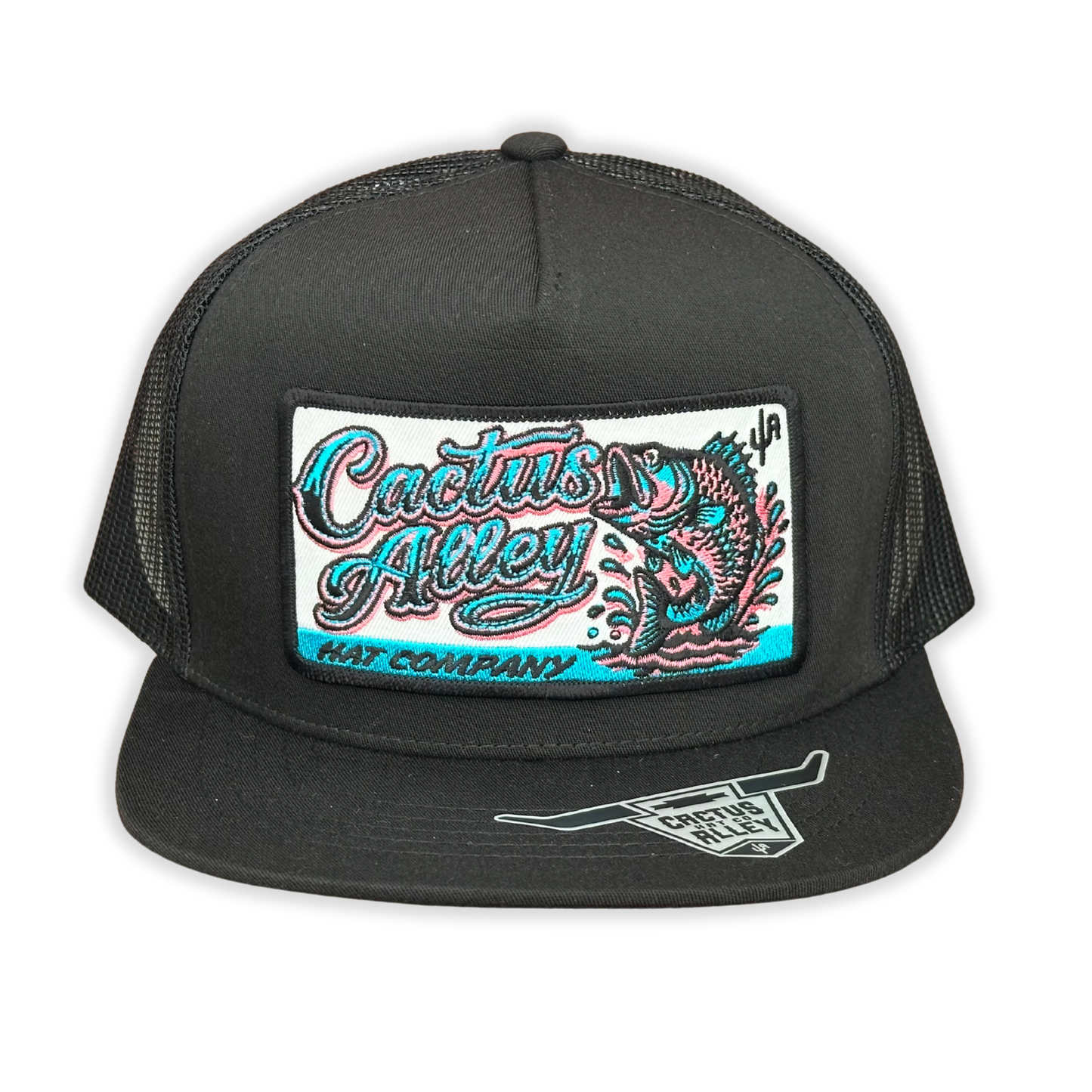"Neon Catch" - YOUTH CA 6006 Black/ Black Mesh, Snapback Cap