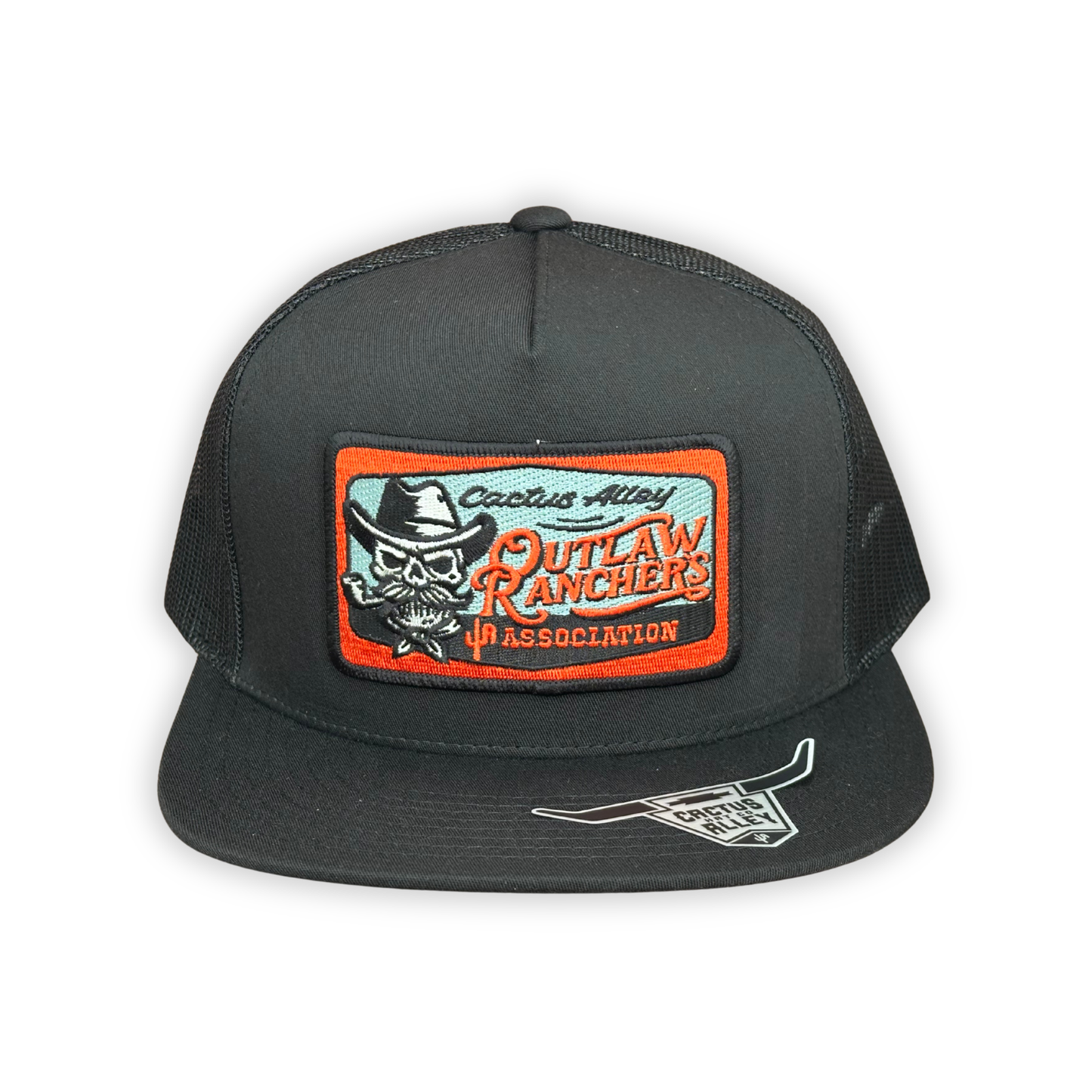 "Orange Rancher" - 6006 Black/ Black Mesh, Snapback Cap