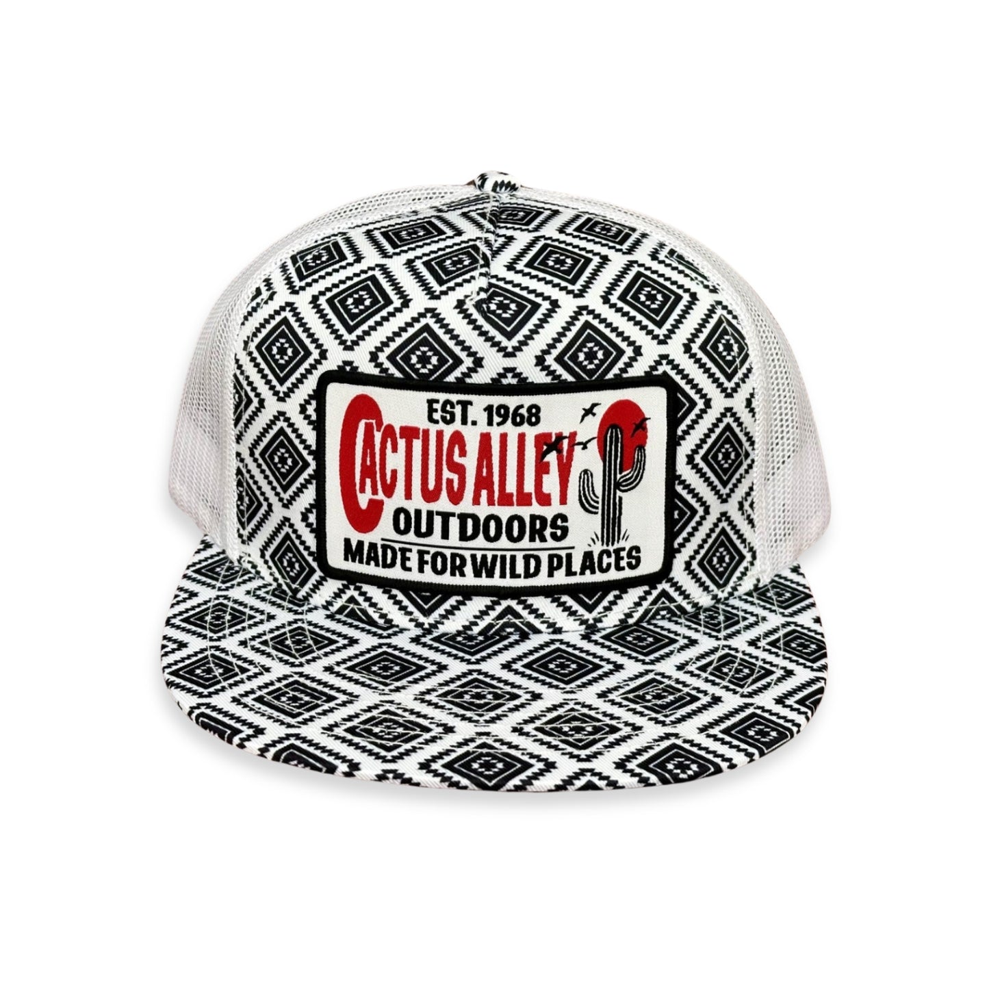 "Outdoors" - CA Black/White Aztec, Snapback Cap (2024)
