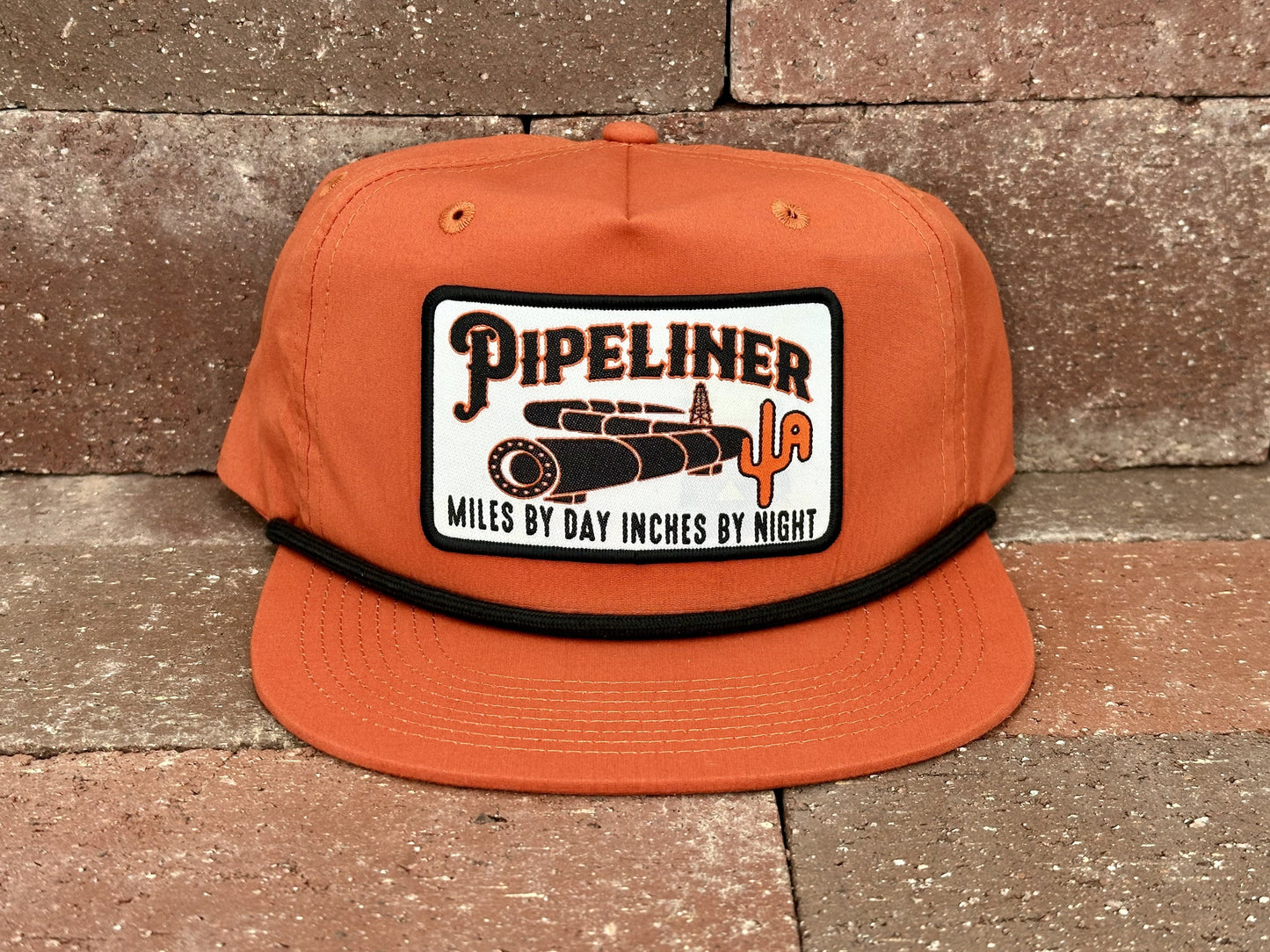"Pipeliner" - CA256 Dark Orange/ Black Rope, Snapback Cap (2024)