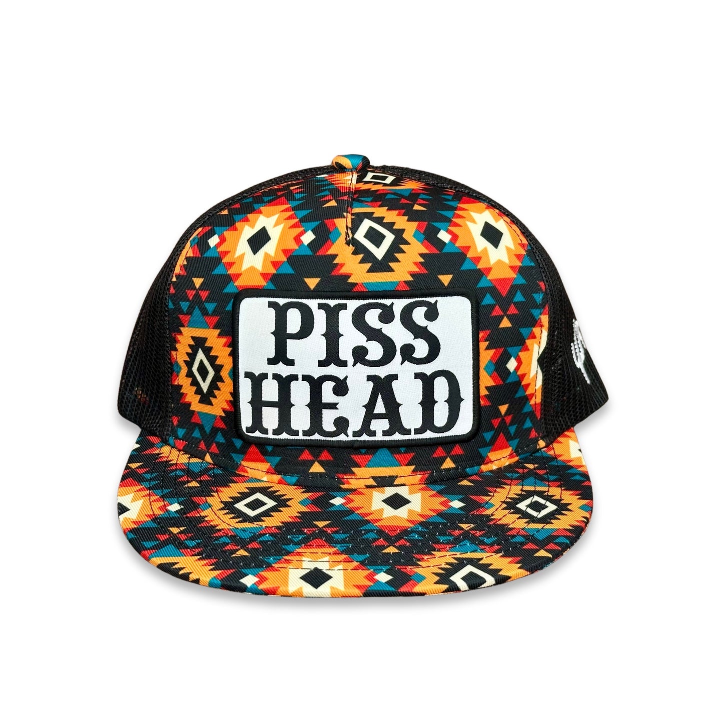 "Piss Head" - CA Sunburst Aztec/Black Mesh, Snapback Cap (2025)