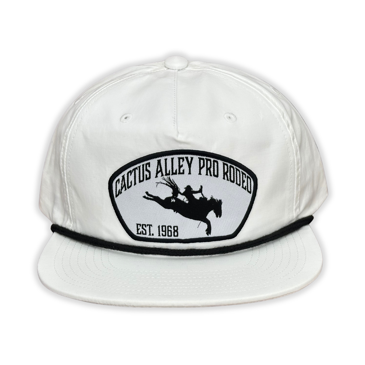 "Pro Rodeo"- CA 256 White/ Black Rope, Snapback Cap