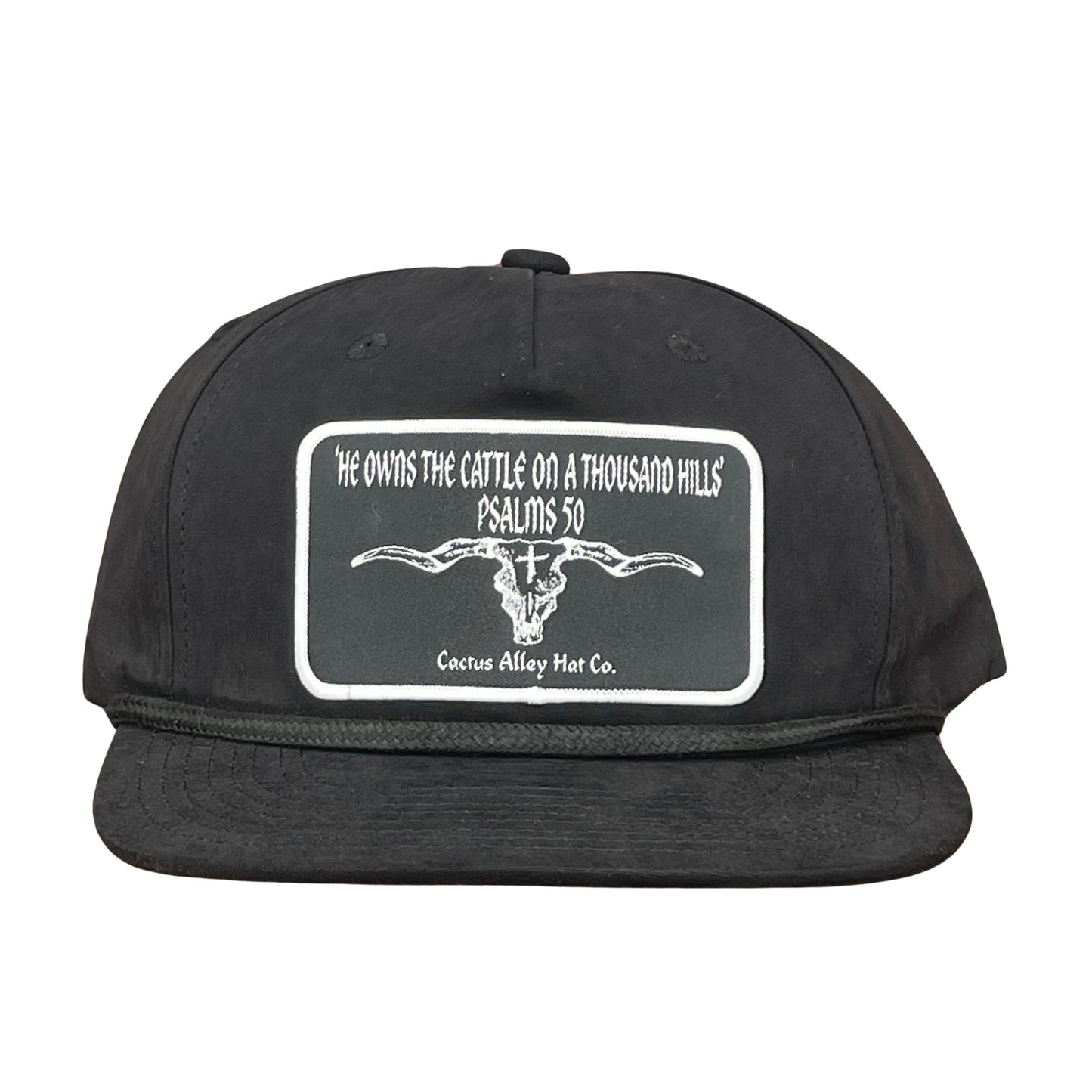 "Psalms 50" - CA 256 Black/ Black Rope, Snapback Cap (2024)