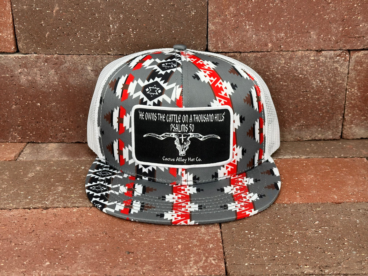 "Psalms 50" - CA Red/White Aztec, Snapback Cap (2024)