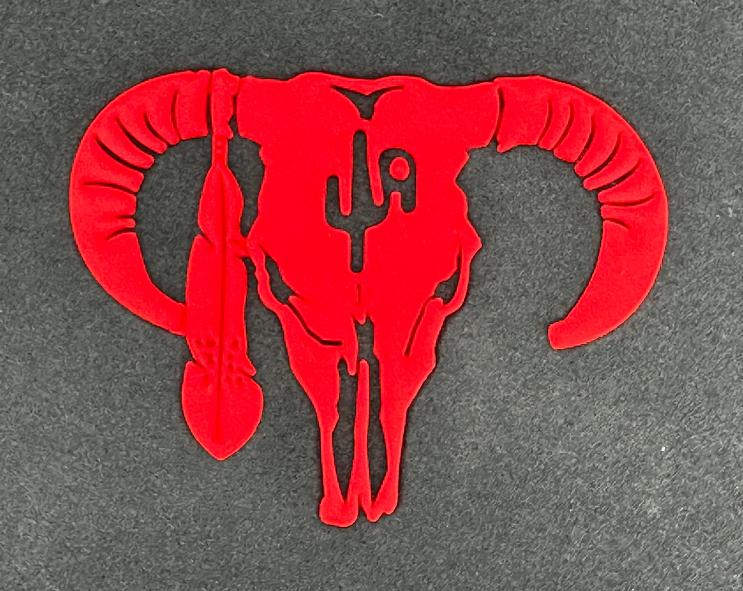 PVC113 (RED Hereford Skull PVC Rubber Patch)