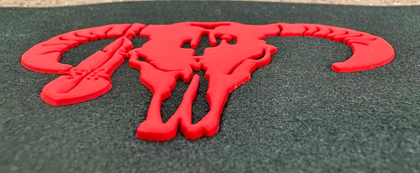 PVC113 (RED Hereford Skull PVC Rubber Patch)