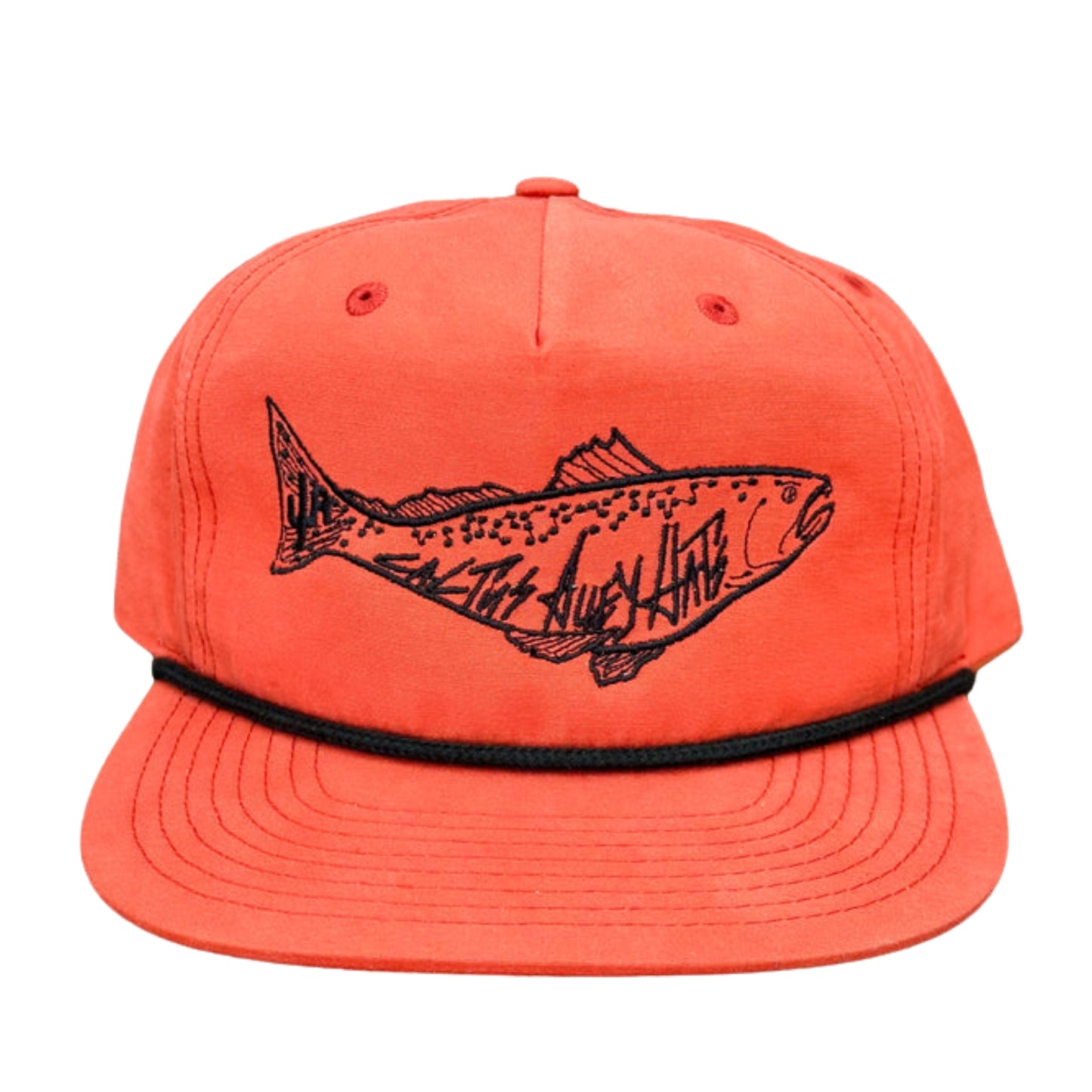 "Saltwater" - CA256 Dark Orange/ Black Rope, Snapback Cap- Black Stitch (WESA JAN 2024)