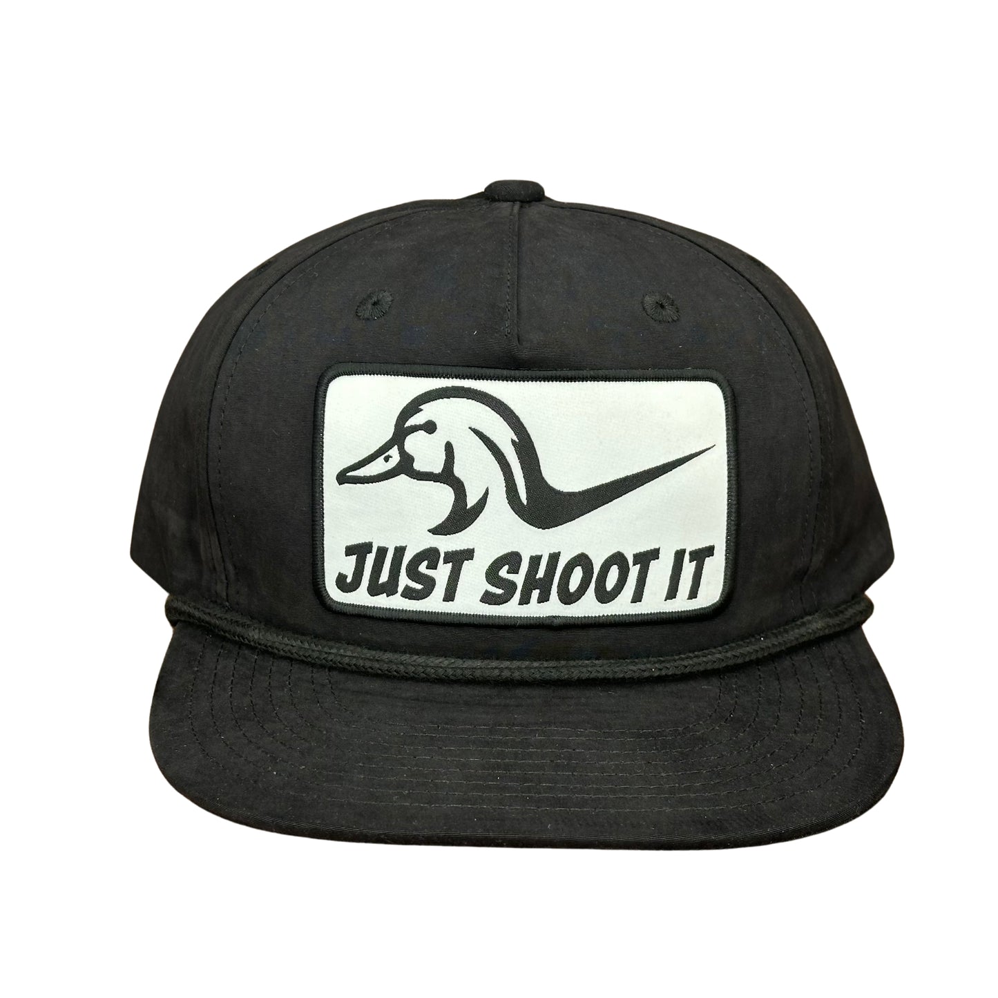 "Just Shoot It" - CA 256 Black/ Black Rope, Snapback Cap (2024)