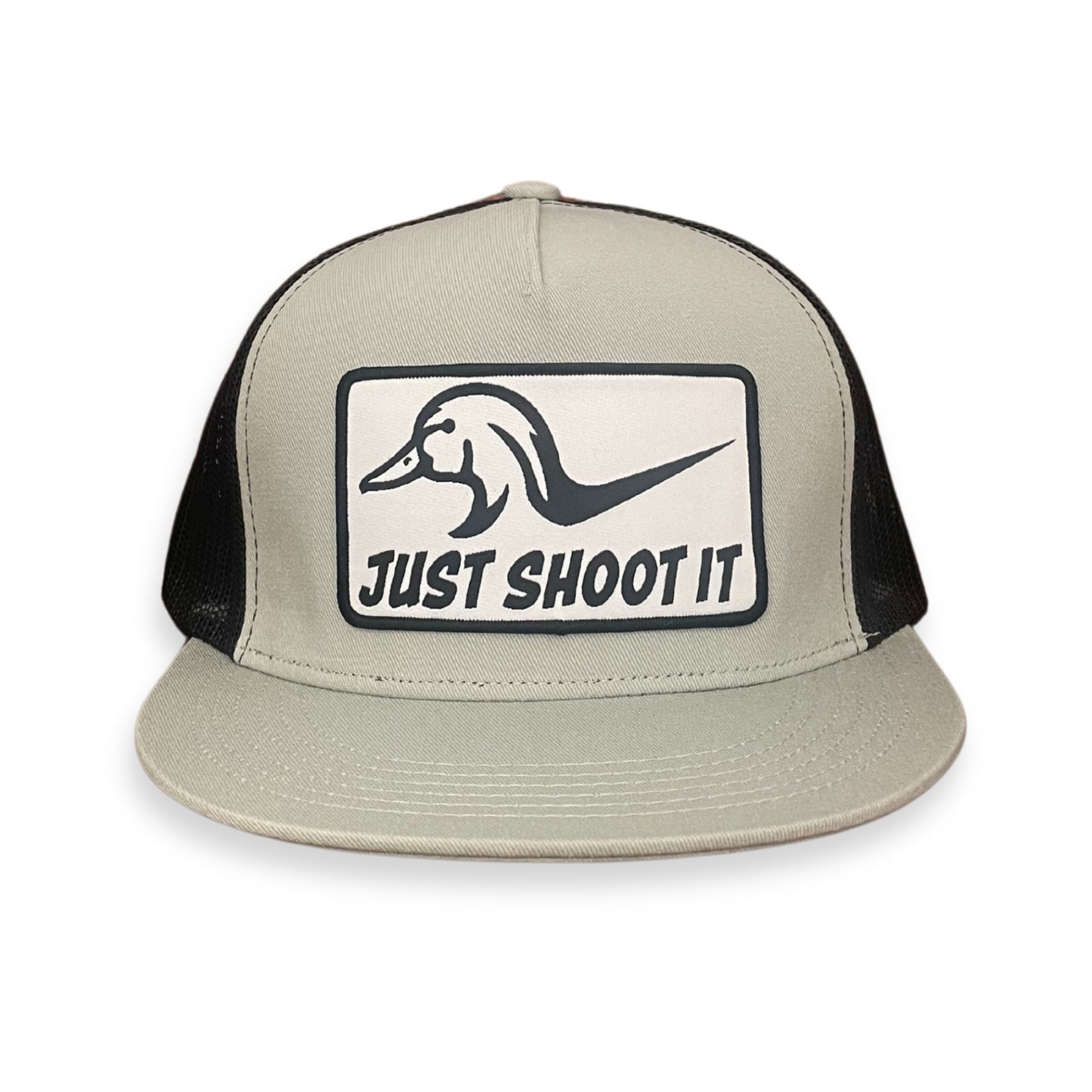 "Just Shoot It"- Silver Front with Black Mesh Snapback Cap (WESA JAN 2024)