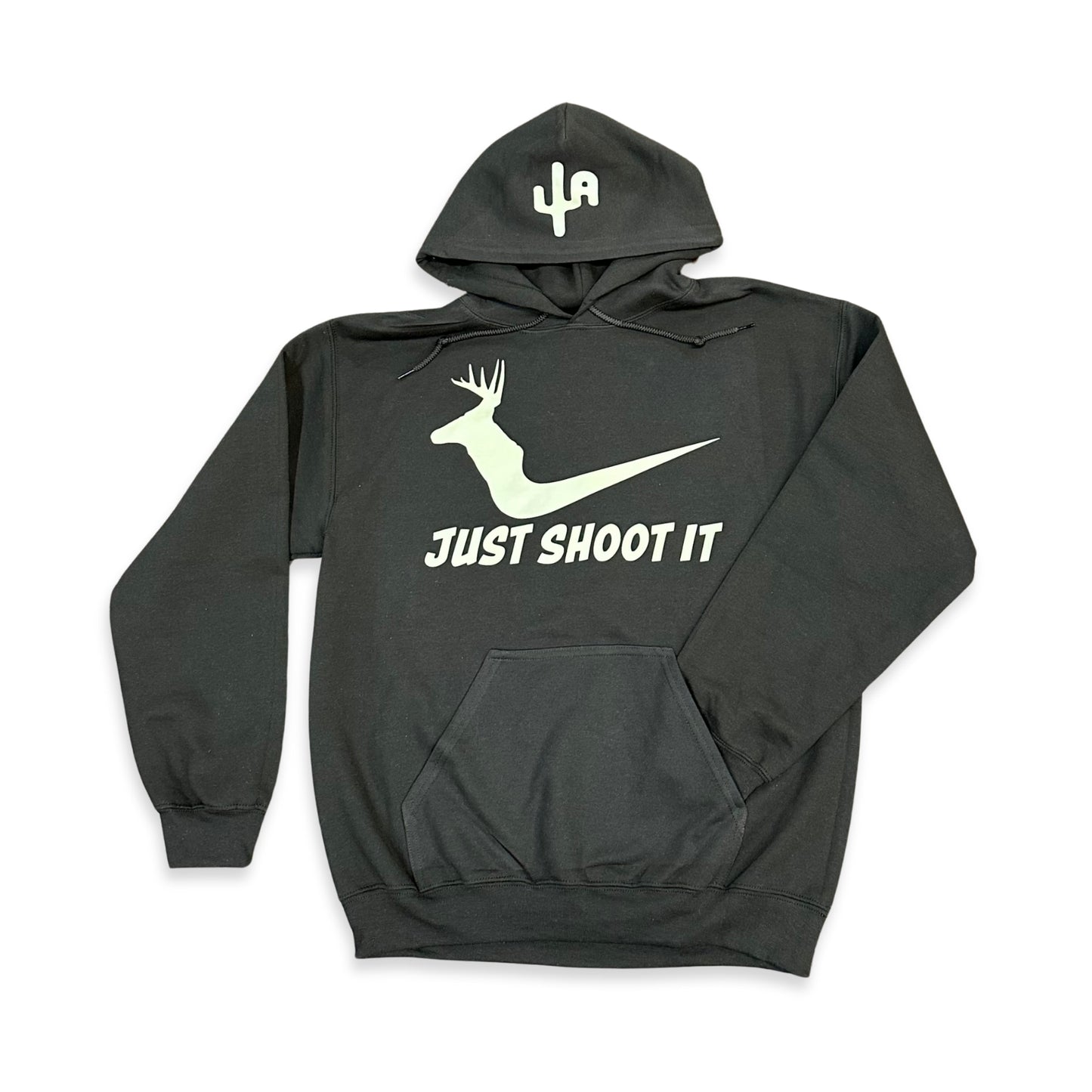 Tan "Just Shoot It White Tail" - Dark Chocolate Adult Hoodie (2025)