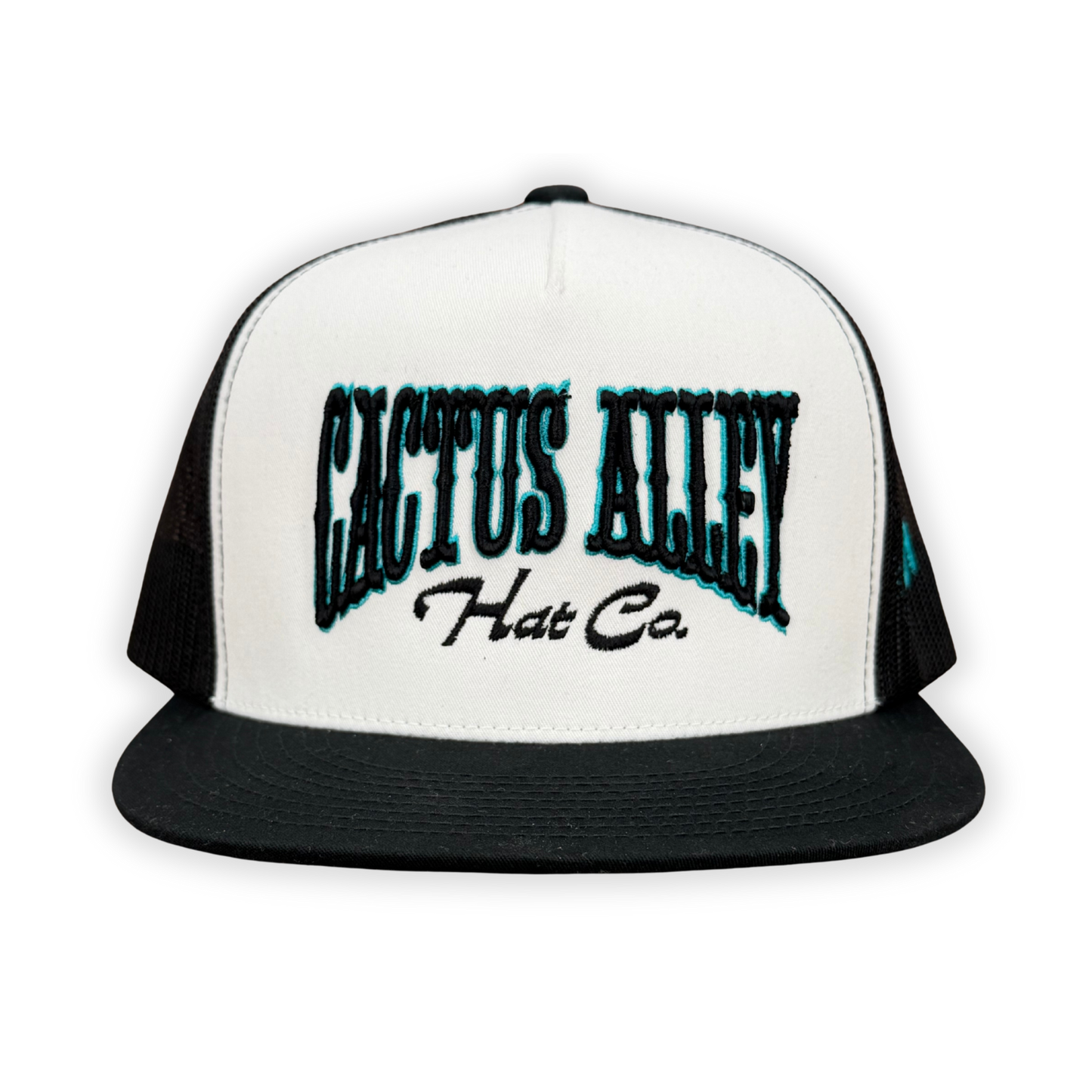 "Slick Willie" - 6006 Black/White/Black Mesh, Snapback Cap